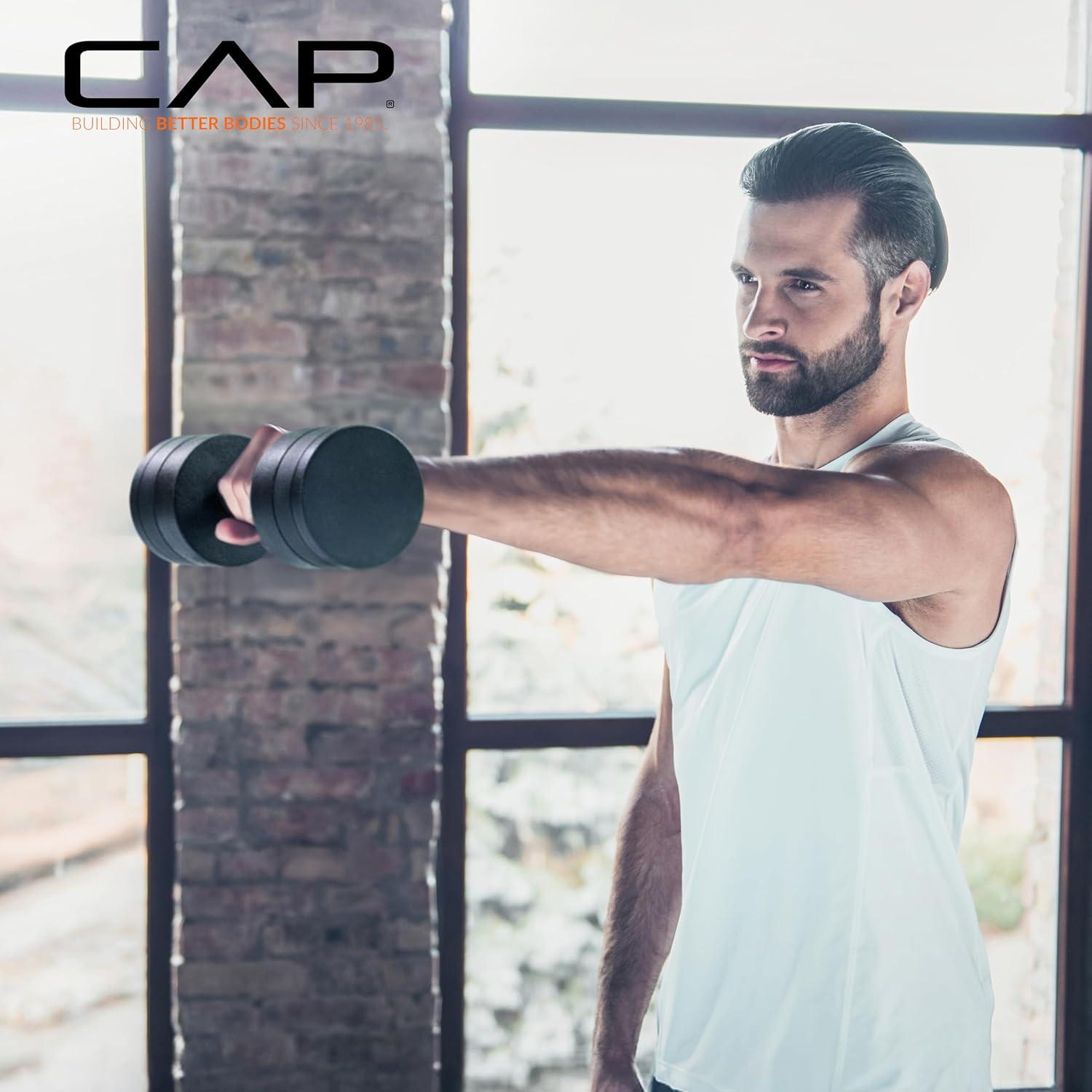 imageCAP Barbell 15 lb Adjustable Dumbbell  Compact Cast Iron Weight  Multiple OptionsPair