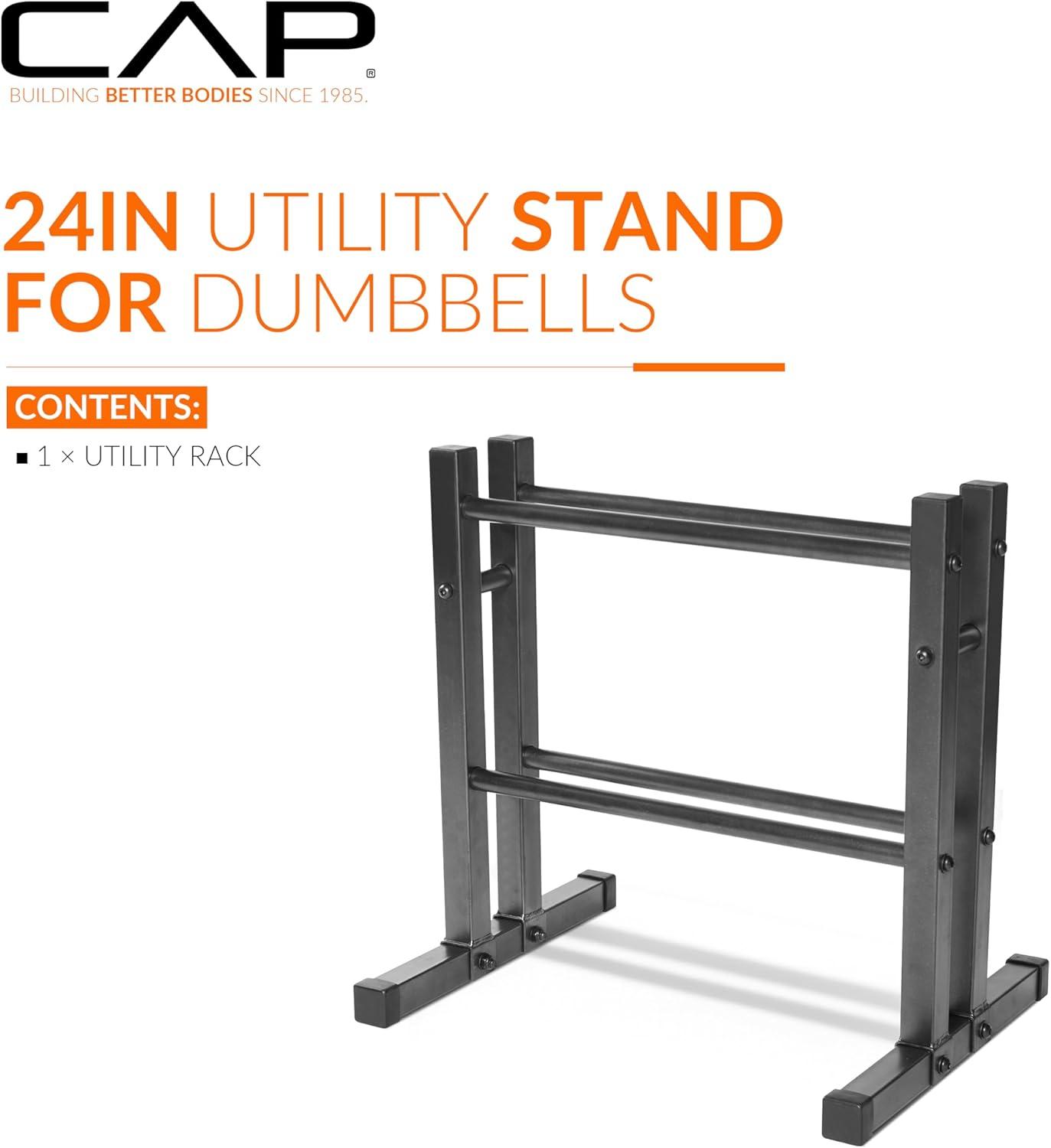 imageCAP Barbell 24quot Utility Rack for Dumbbells Medicine Balls and Kettlebells