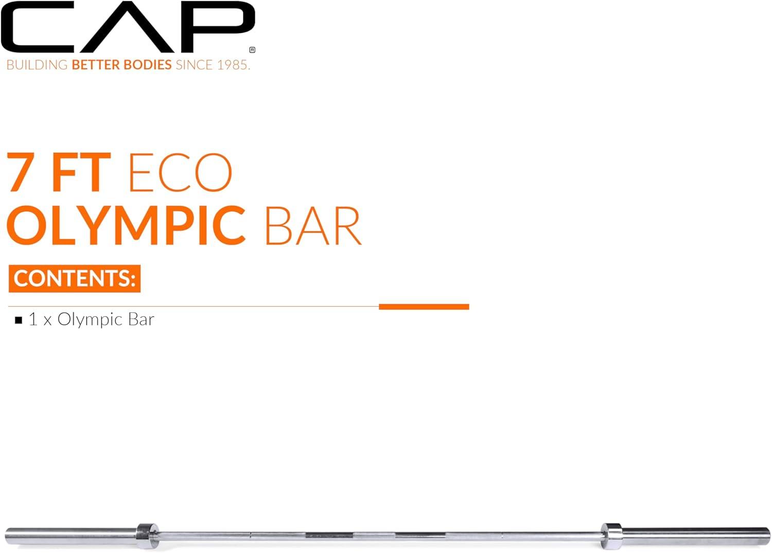 imageCAP Barbell 2Inch Olympic 7 ft Barbell Bars  Multiple OptionsChrome