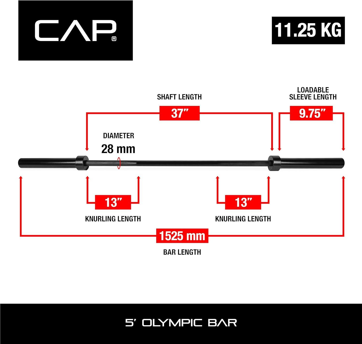 imageCAP Barbell 2Inch Olympic Barbell Bars  5 ft 6 ft ampamp 7 ft  Multiple OptionsClassic