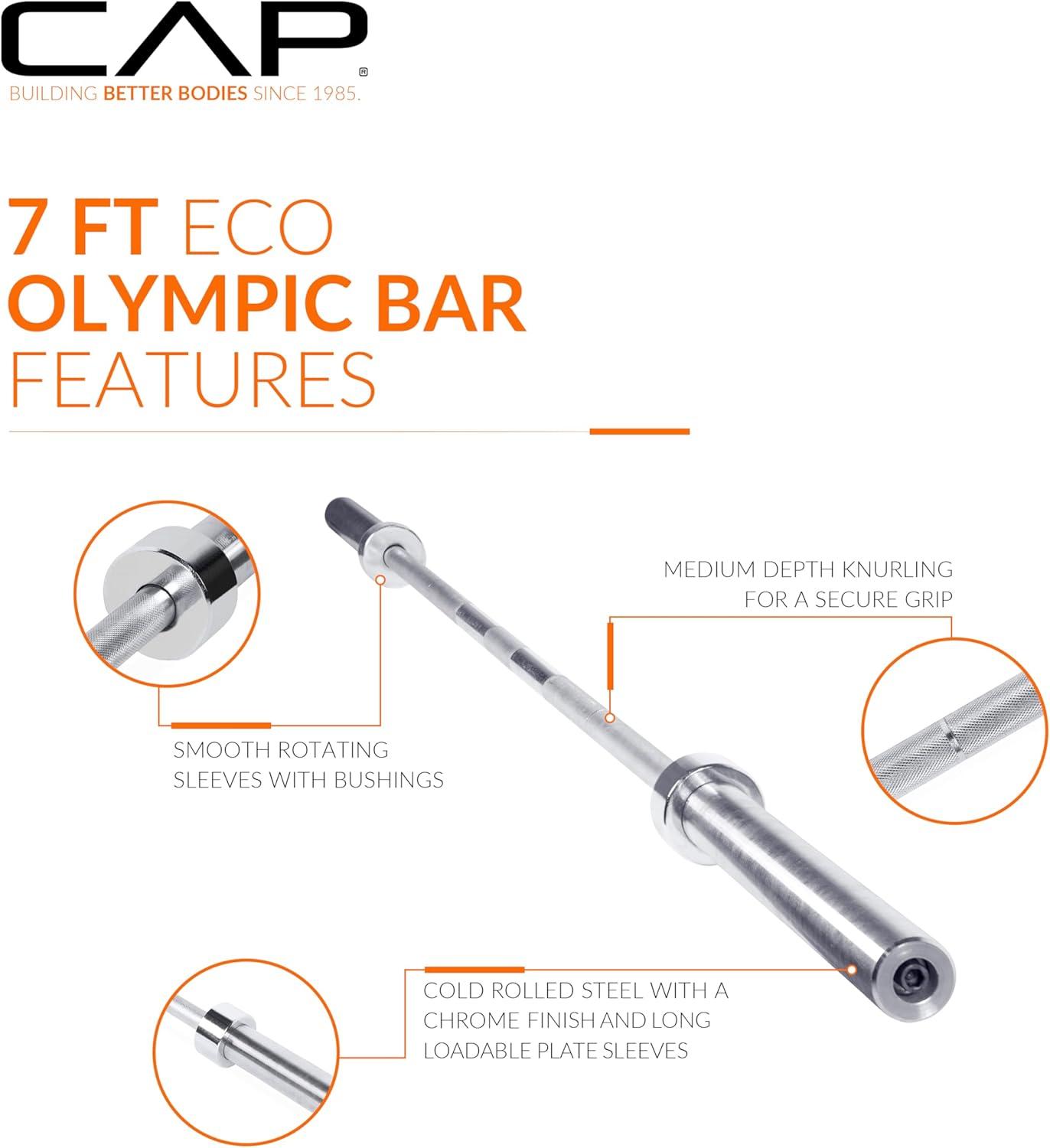 imageCAP Barbell 2Inch Olympic Barbell Bars  5 ft 6 ft ampamp 7 ft  Multiple OptionsClassic