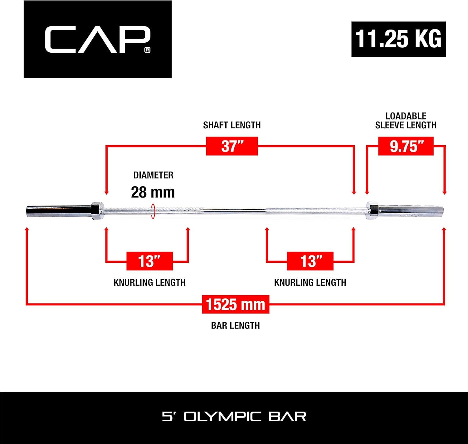 imageCAP Barbell 2Inch Olympic Barbell Bars  5 ft 6 ft ampamp 7 ft  Multiple OptionsClassic