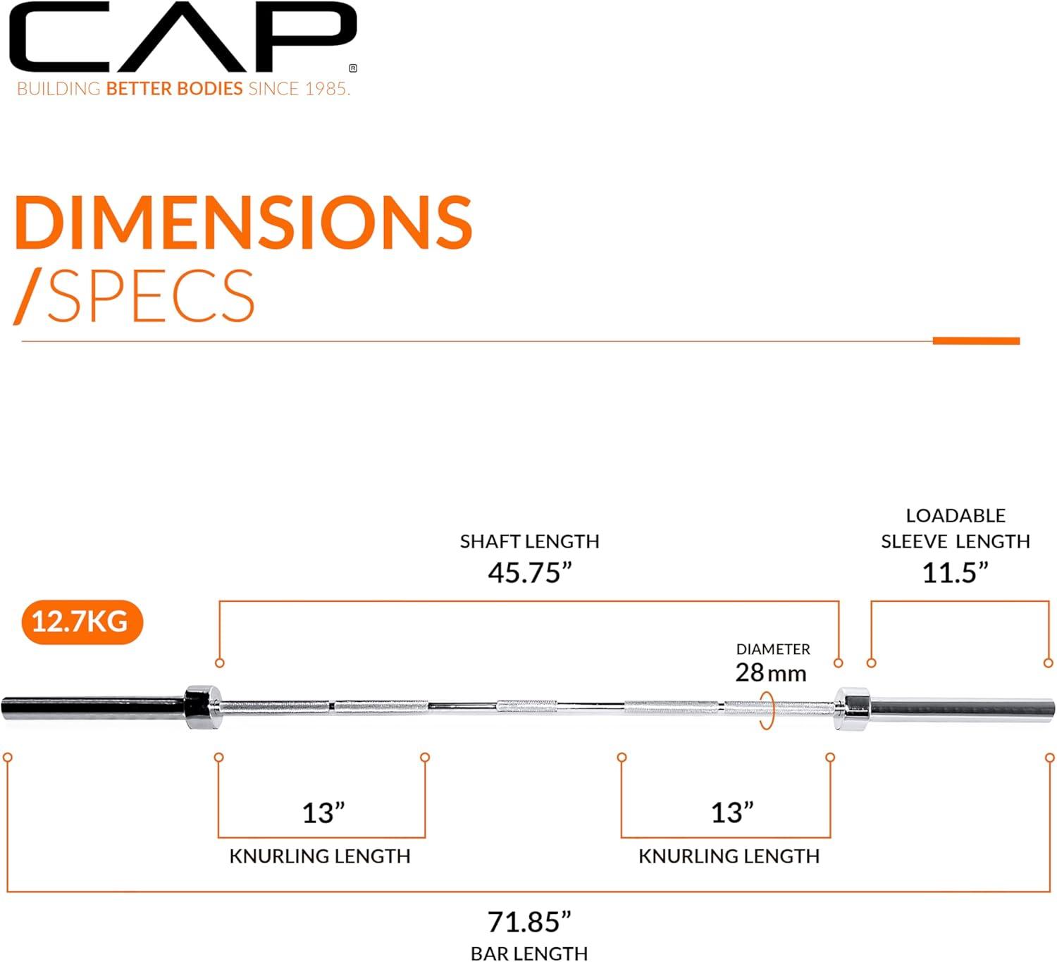 imageCAP Barbell 2Inch Olympic Barbell Bars  5 ft 6 ft ampamp 7 ft  Multiple OptionsClassic