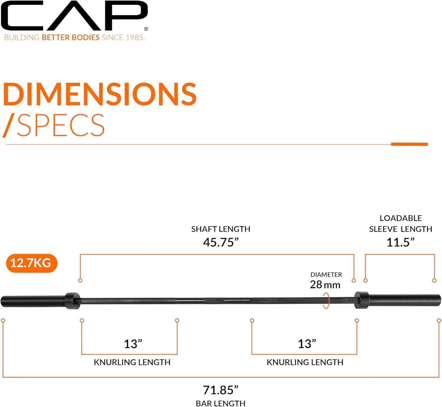 imageCAP Barbell 2Inch Olympic Barbell Bars  5 ft 6 ft ampamp 7 ft  Multiple OptionsClassic