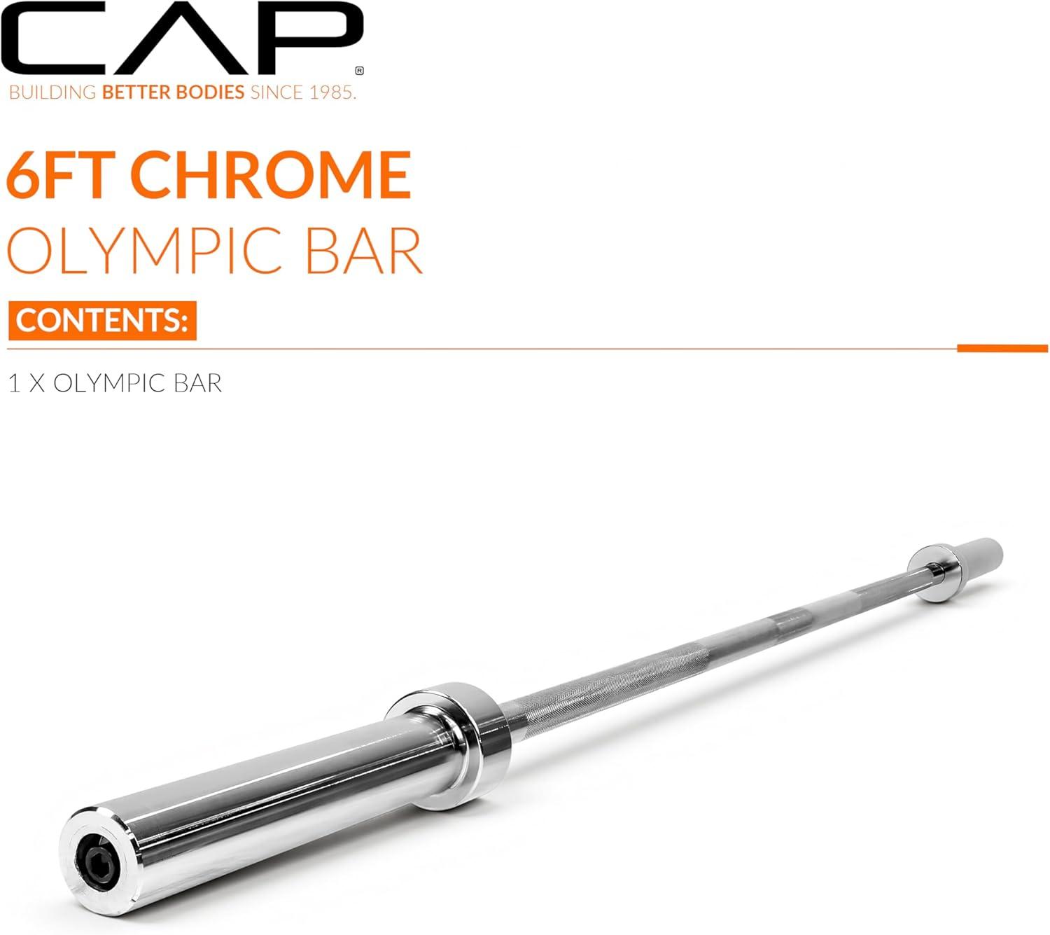 imageCAP Barbell 2Inch Olympic Barbell Bars  5 ft 6 ft ampamp 7 ft  Multiple OptionsClassic