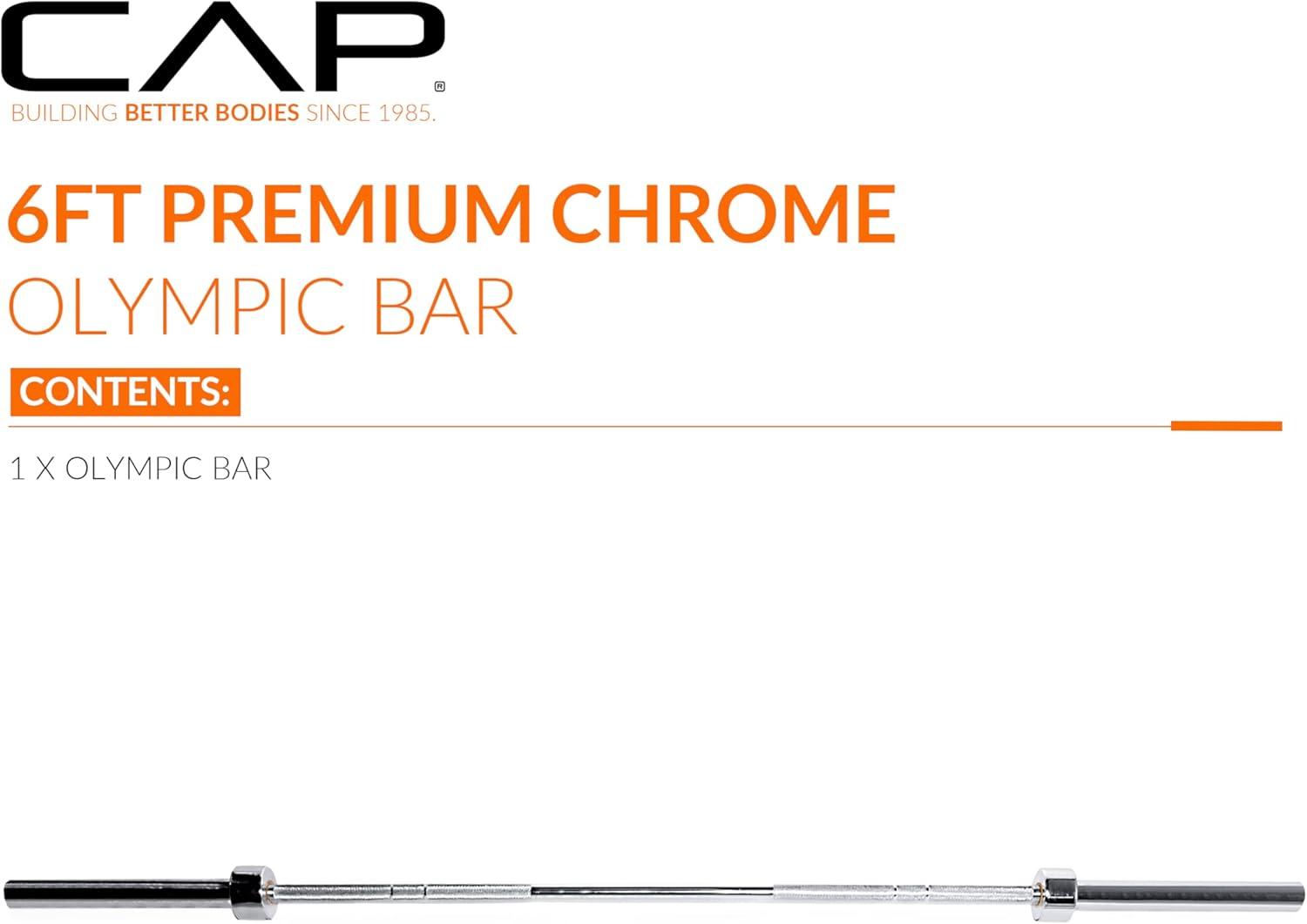 imageCAP Barbell 2Inch Olympic Barbell Bars  5 ft 6 ft ampamp 7 ft  Multiple OptionsElite