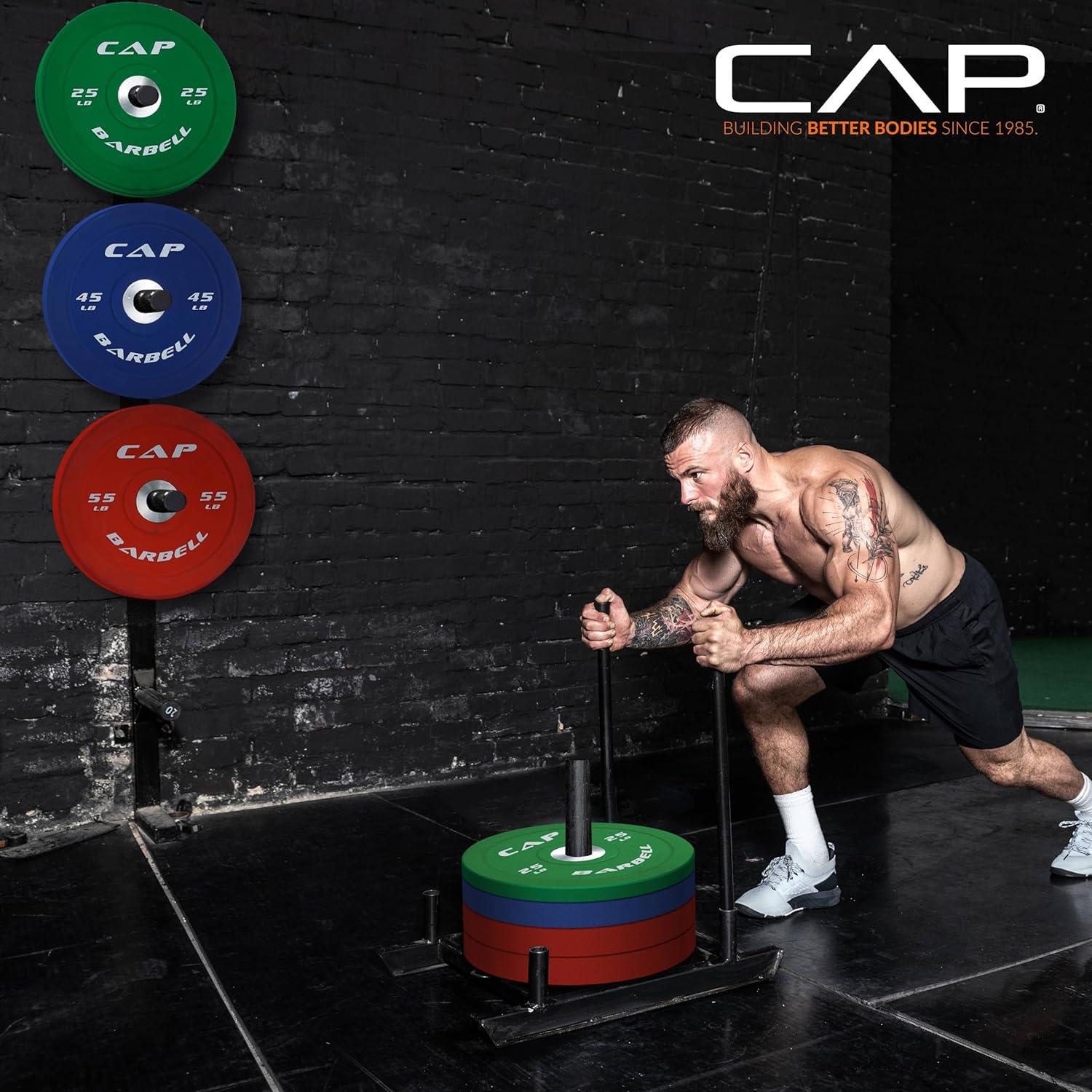 imageCAP Barbell 2Inch Olympic Bumper Plate Weight Set  100370 lbs  Multiple OptionsCOMPETITION