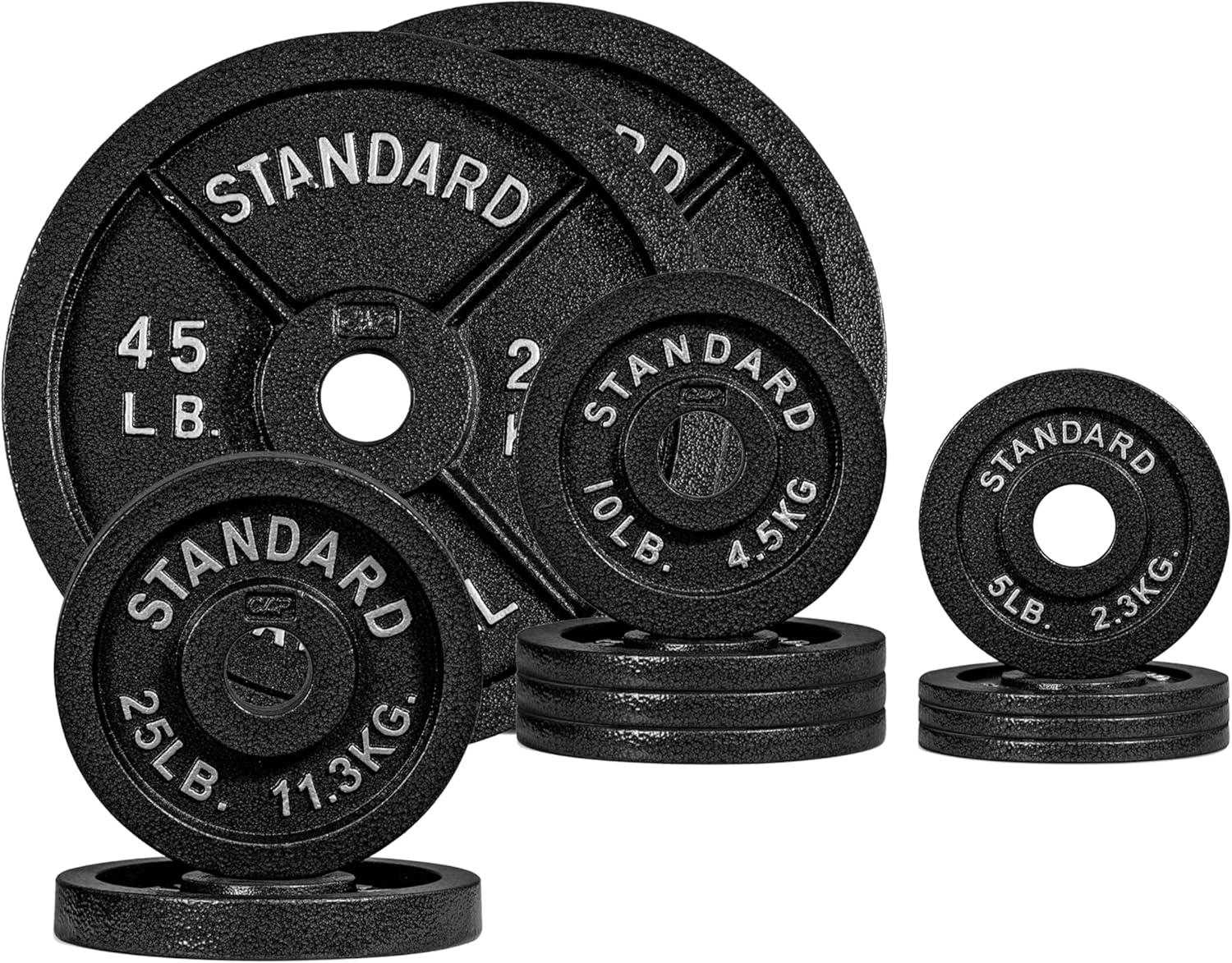 imageCAP Barbell 2Inch Olympic Cast Iron Plate Weight Set  75285 lbs  Multiple OptionsCLASSIC