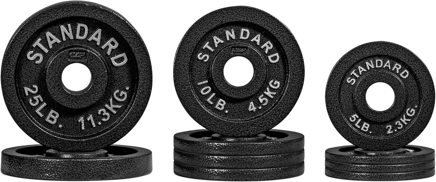 imageCAP Barbell 2Inch Olympic Cast Iron Plate Weight Set  75285 lbs  Multiple OptionsCLASSIC