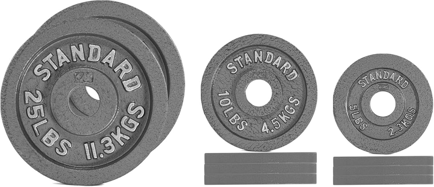 imageCAP Barbell 2Inch Olympic Cast Iron Plate Weight Set  75285 lbs  Multiple OptionsCLASSIC GRAY