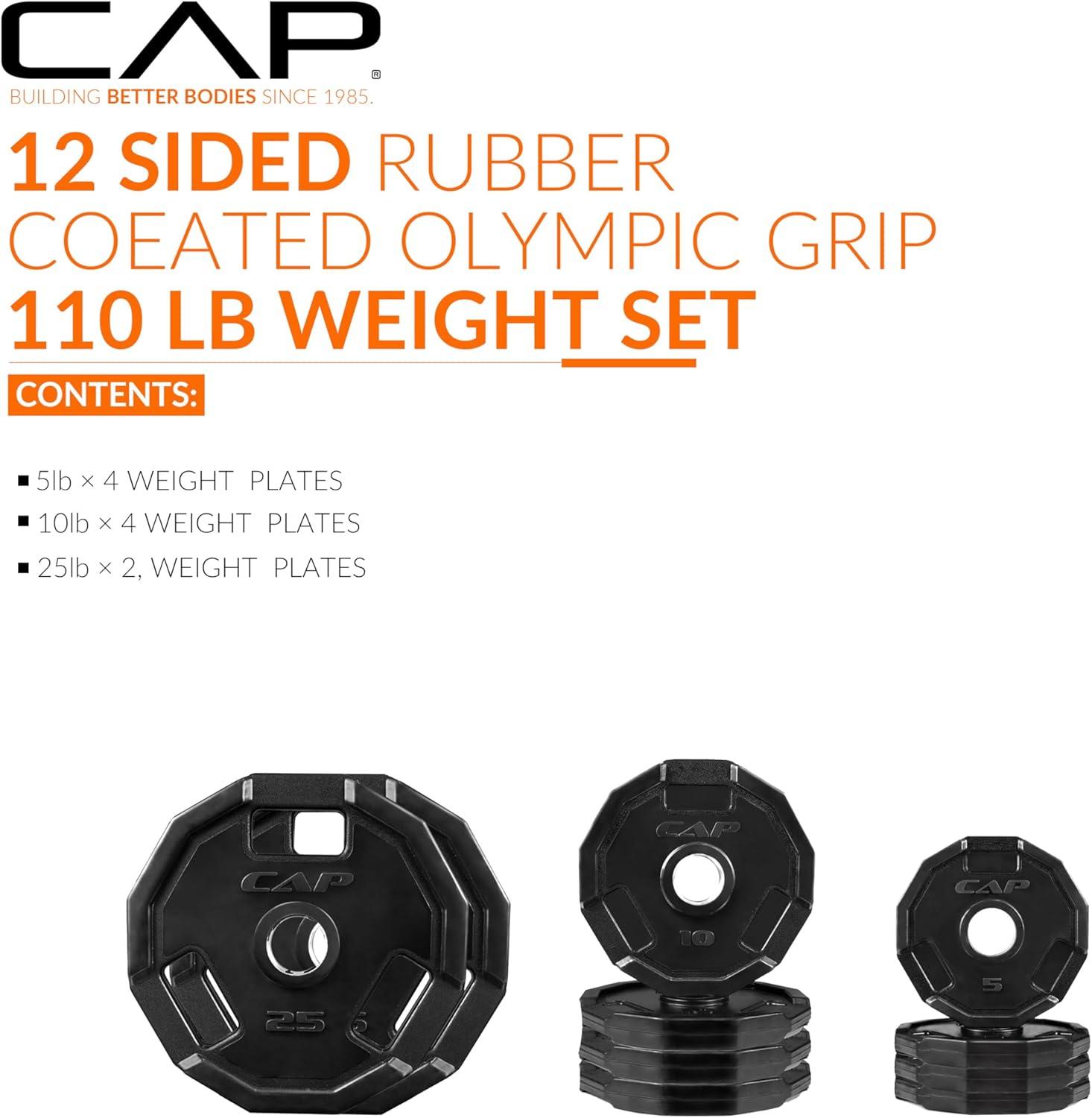 imageCAP Barbell 2Inch Olympic Cast Iron Plate Weight Set  75285 lbs  Multiple OptionsPRO
