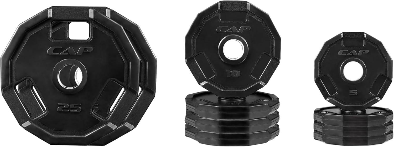 imageCAP Barbell 2Inch Olympic Cast Iron Plate Weight Set  75285 lbs  Multiple OptionsPRO