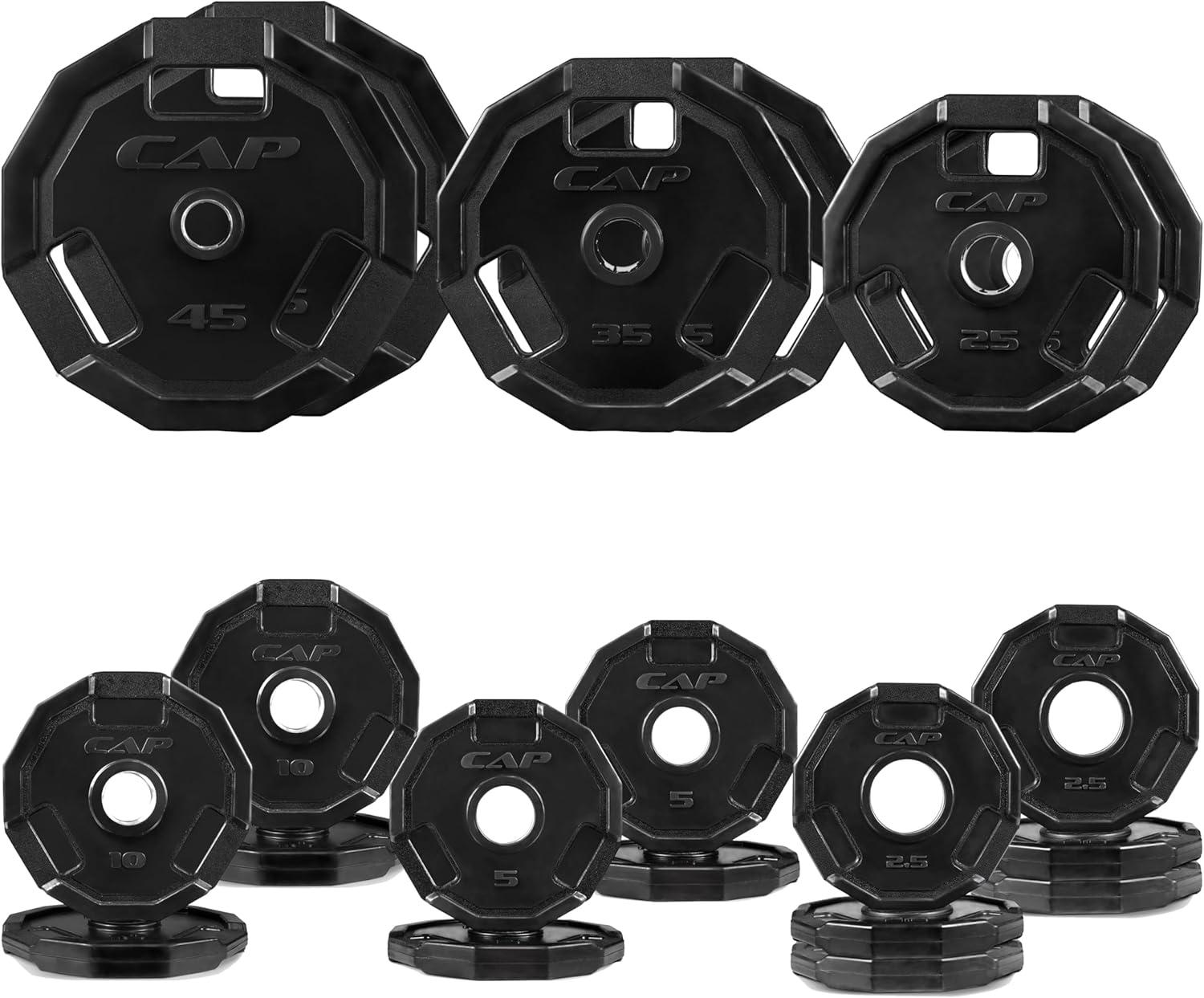 imageCAP Barbell 2Inch Olympic Cast Iron Plate Weight Set  75285 lbs  Multiple OptionsPRO