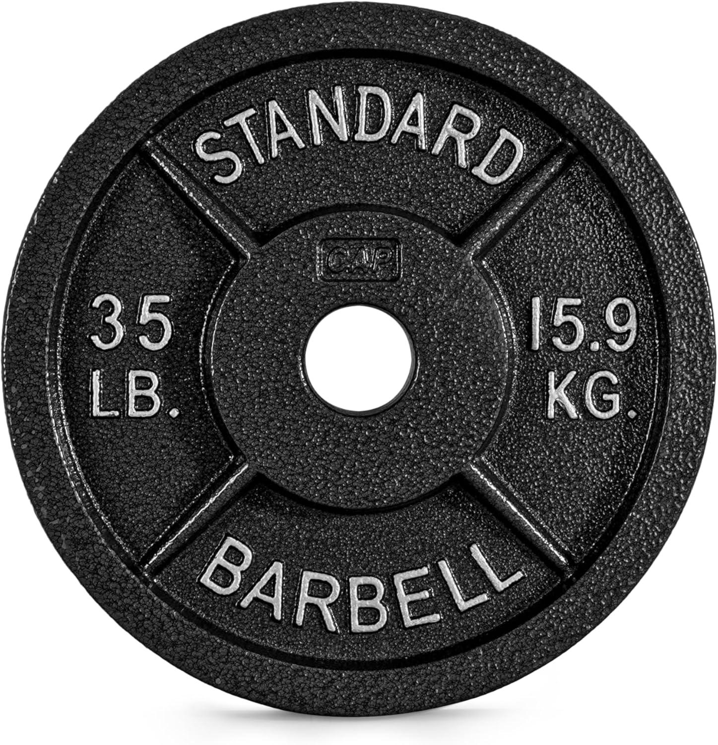 imageCAP Barbell 2Inch Olympic Weight Plate  Multiple OptionsClassic  Black