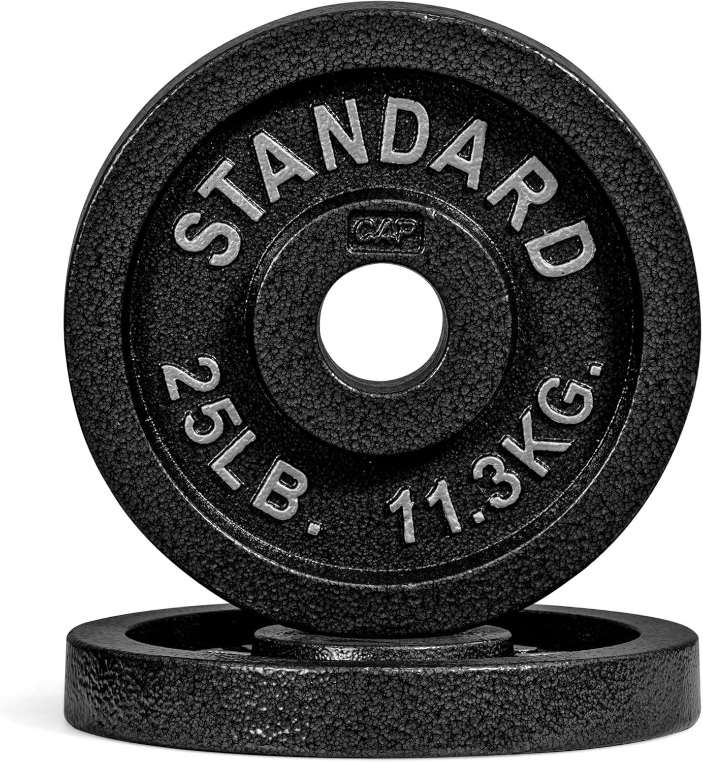 imageCAP Barbell 2Inch Olympic Weight Plate  Multiple OptionsClassic  Black
