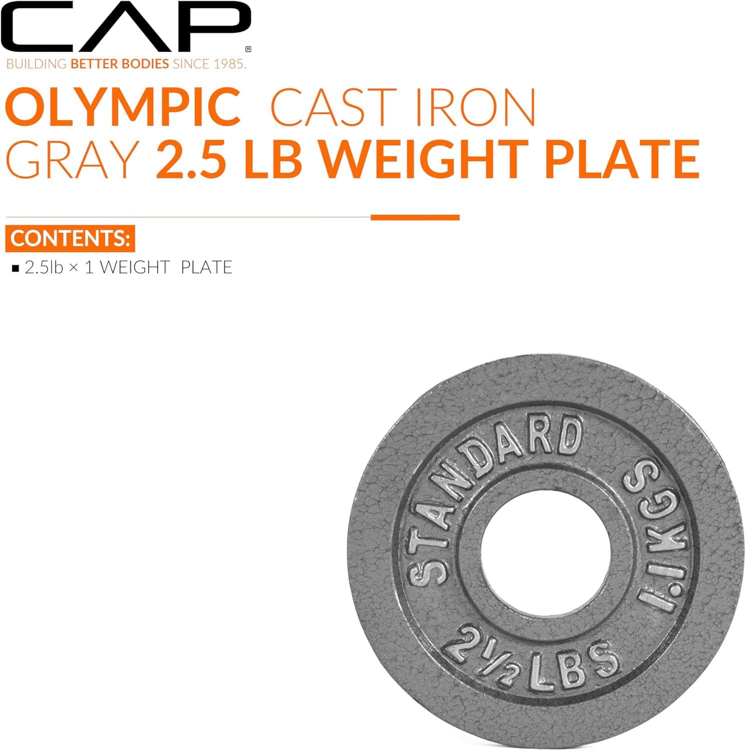 imageCAP Barbell 2Inch Olympic Weight Plate  Multiple OptionsClassic  Grey
