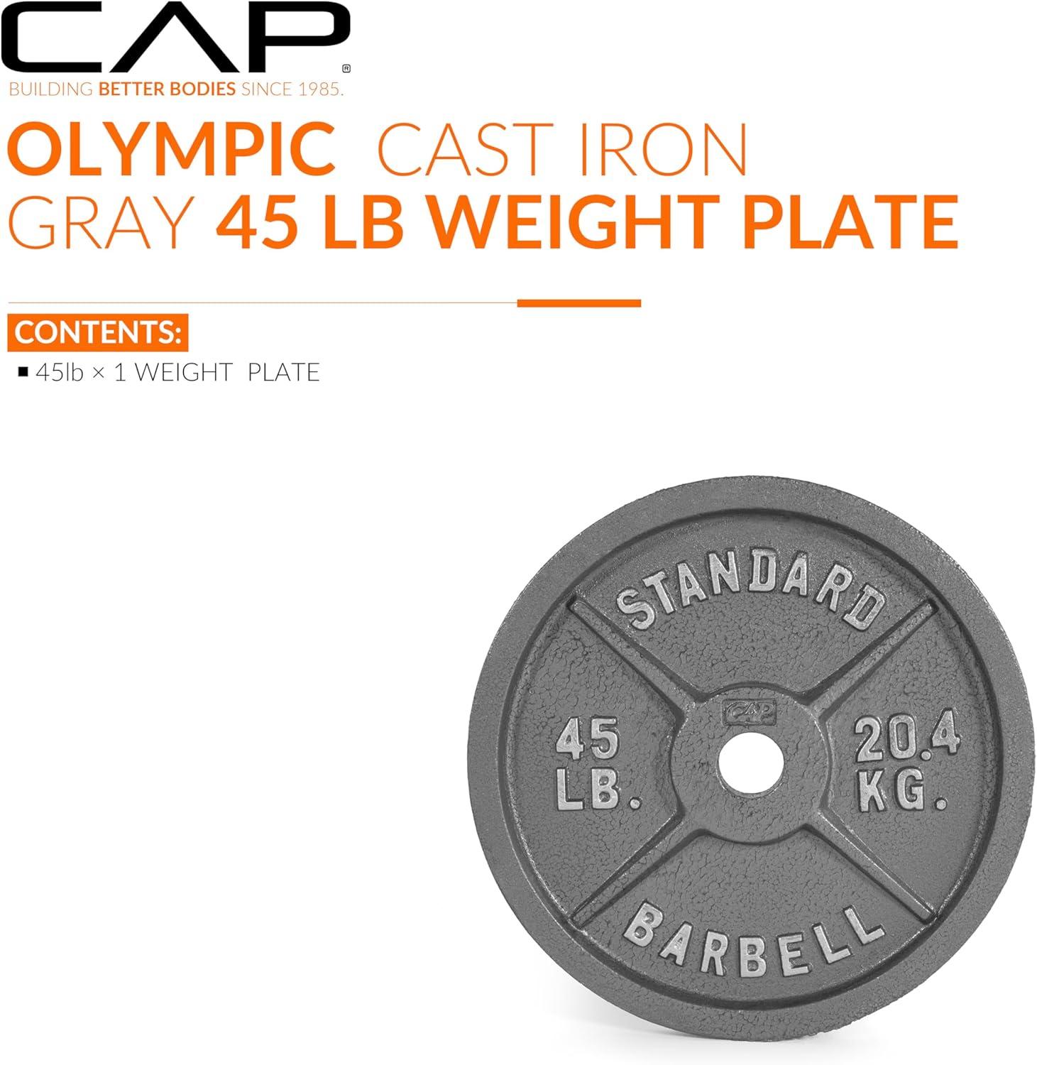 imageCAP Barbell 2Inch Olympic Weight Plate  Multiple OptionsClassic  Grey