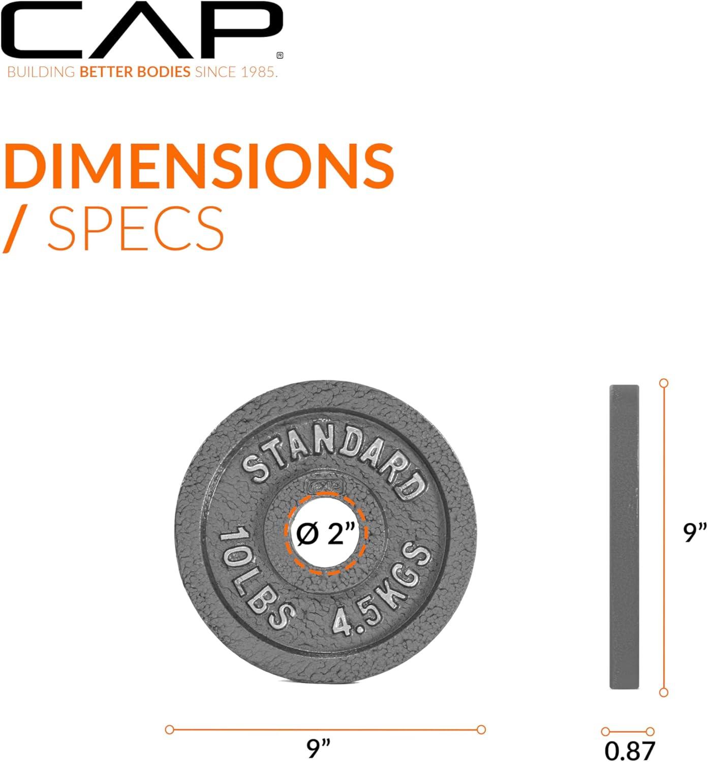imageCAP Barbell 2Inch Olympic Weight Plate  Multiple OptionsClassic  Grey