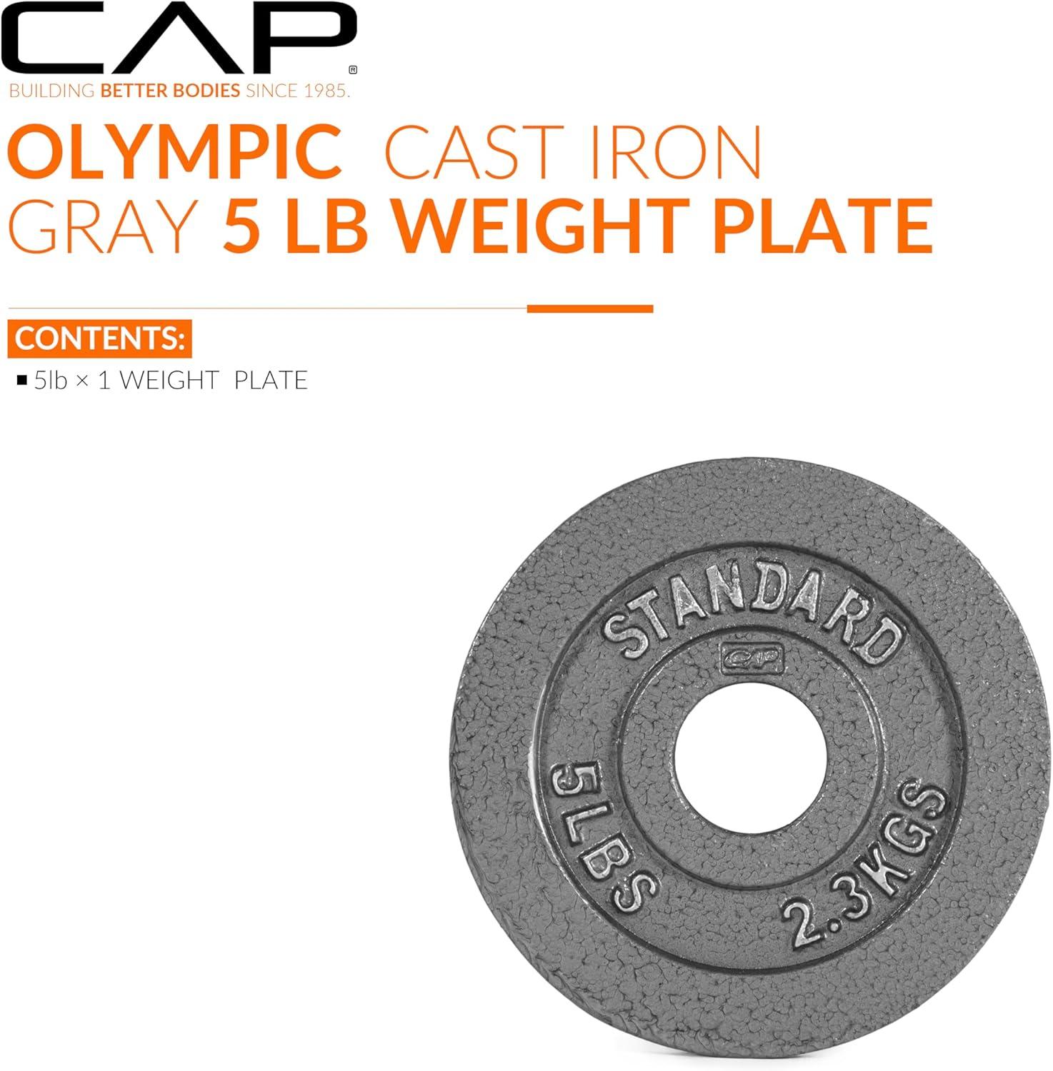 imageCAP Barbell 2Inch Olympic Weight Plate  Multiple OptionsClassic  Grey