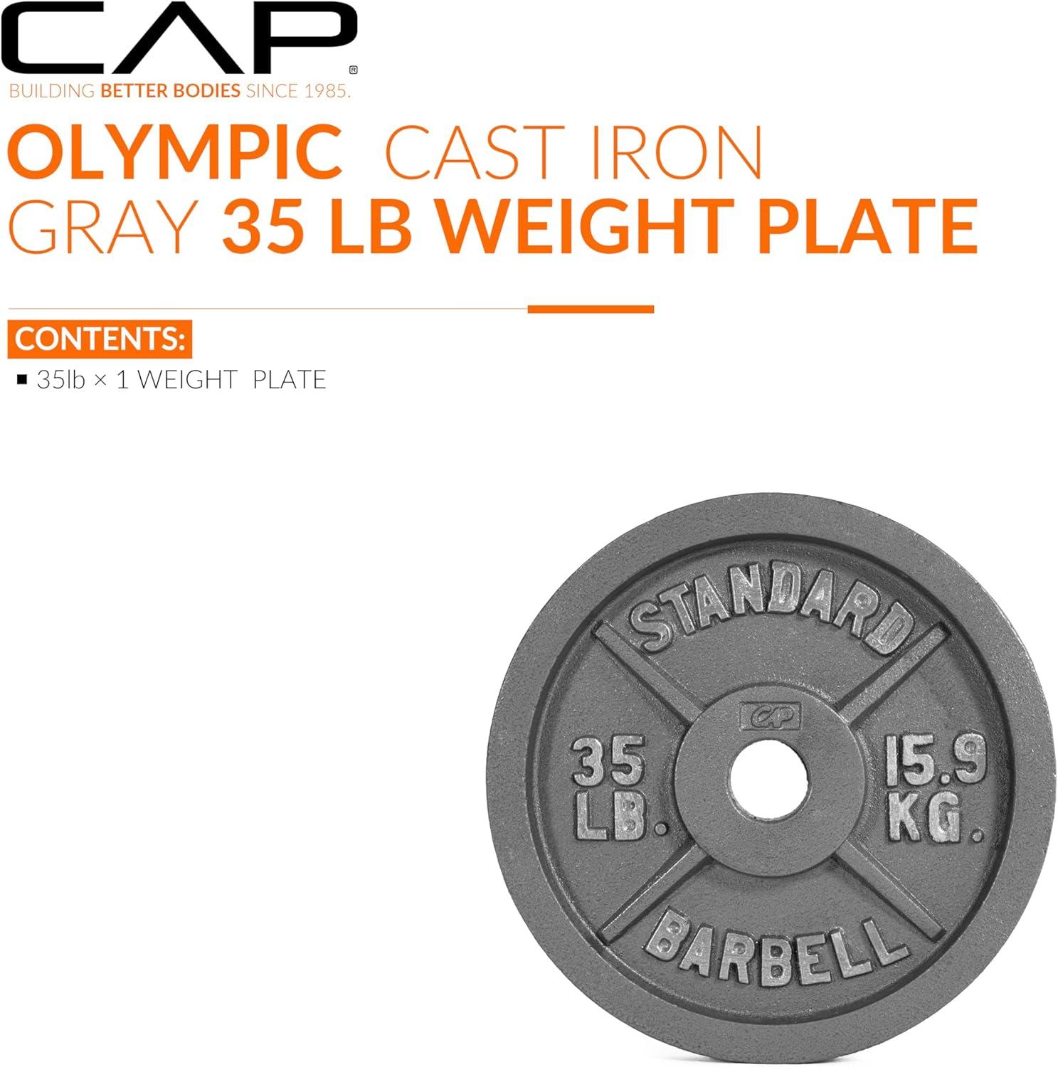 imageCAP Barbell 2Inch Olympic Weight Plate  Multiple OptionsClassic  Grey