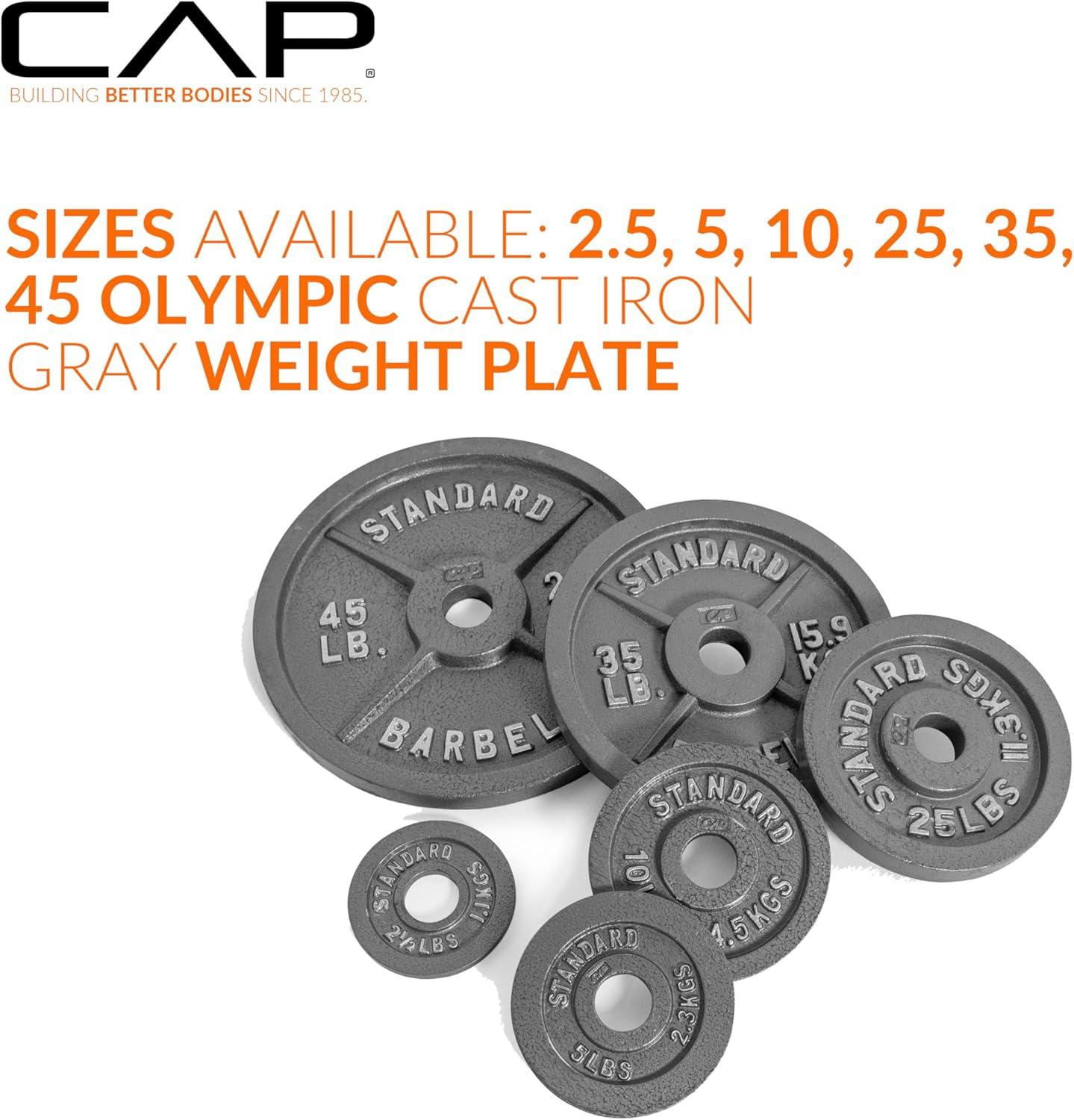imageCAP Barbell 2Inch Olympic Weight Plate  Multiple OptionsClassic  Grey