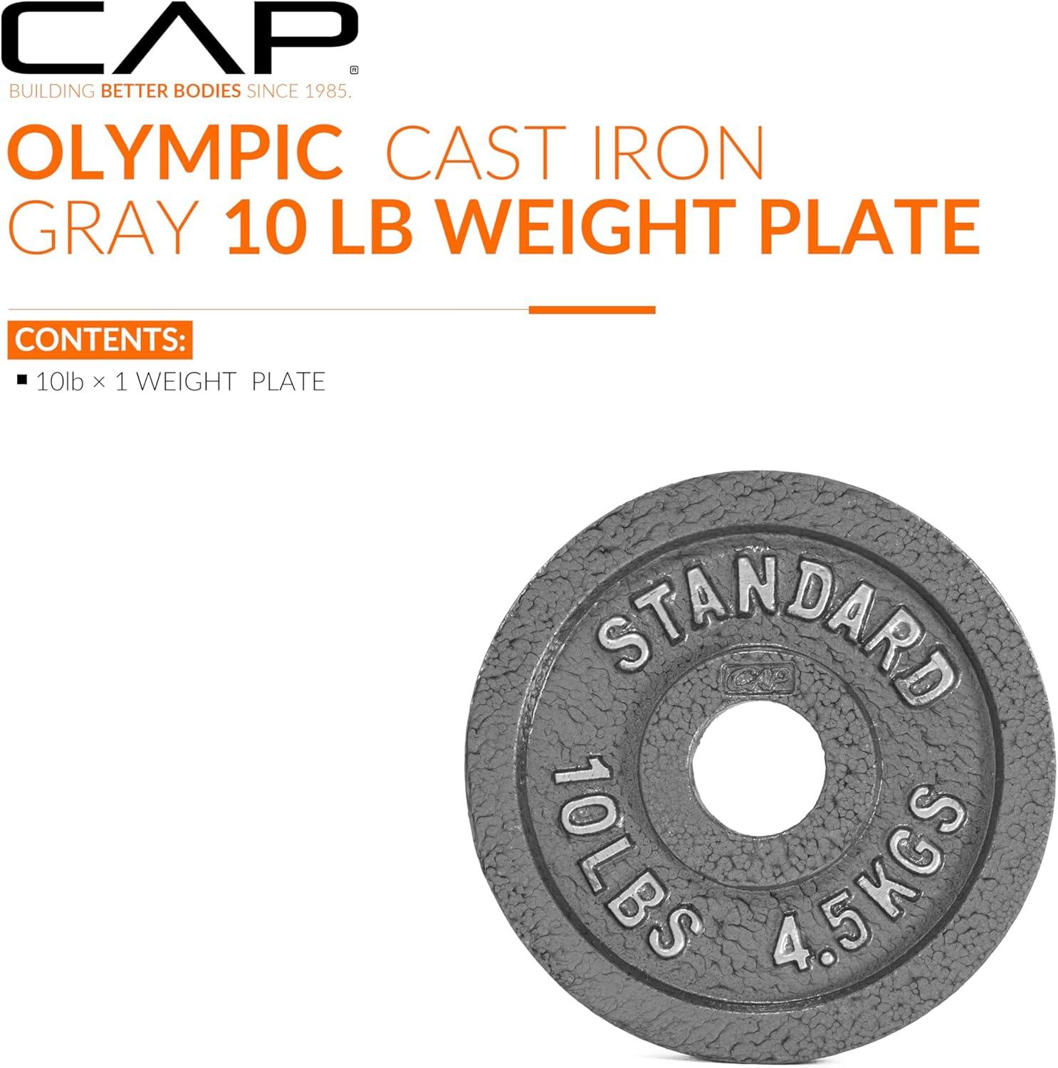 imageCAP Barbell 2Inch Olympic Weight Plate  Multiple OptionsClassic  Grey