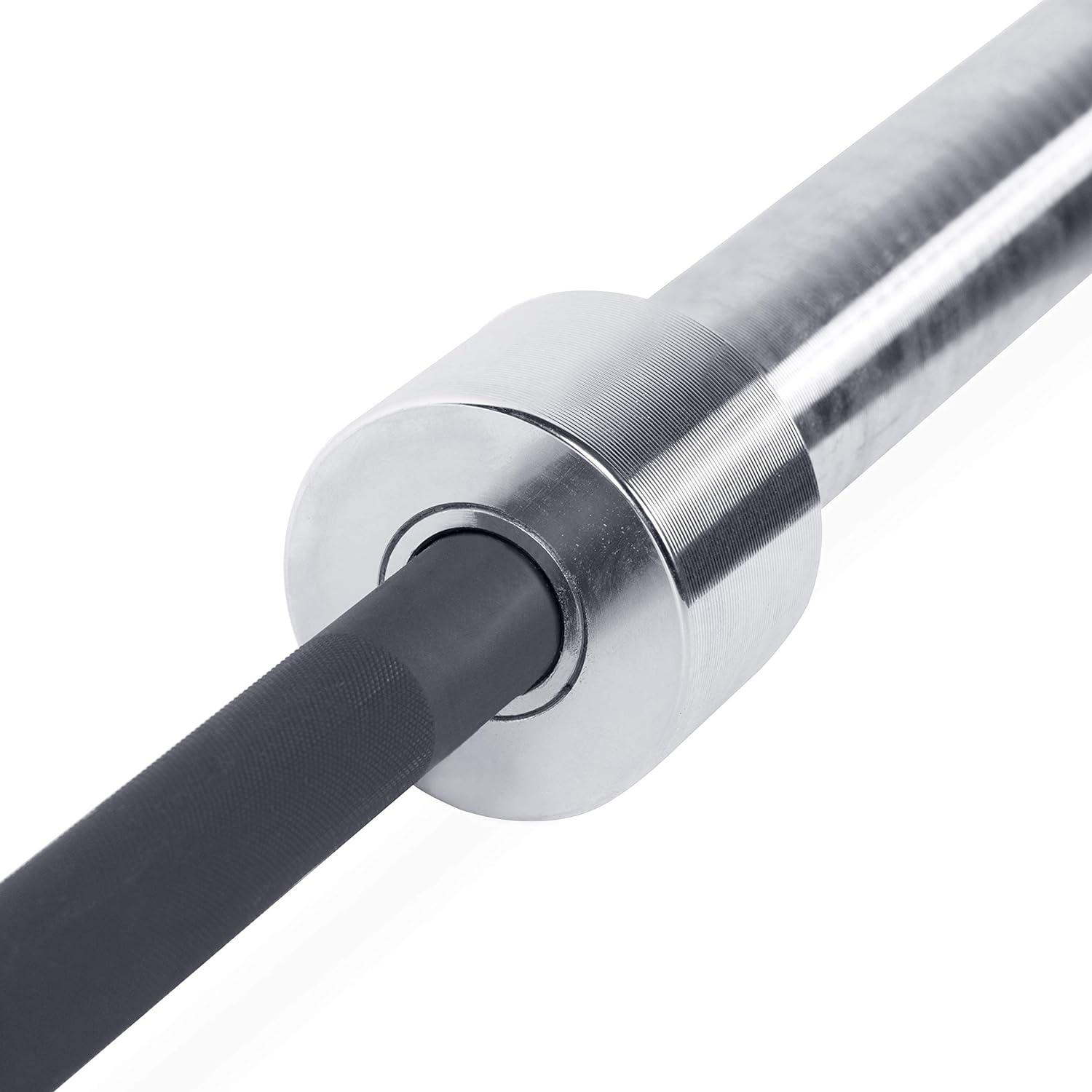 imageCAP Barbell 7Foot Olympic Barbell Pro Series  Olympic ampamp Power Bar OptionsBlackChrome  No Knurled Center New Packaging