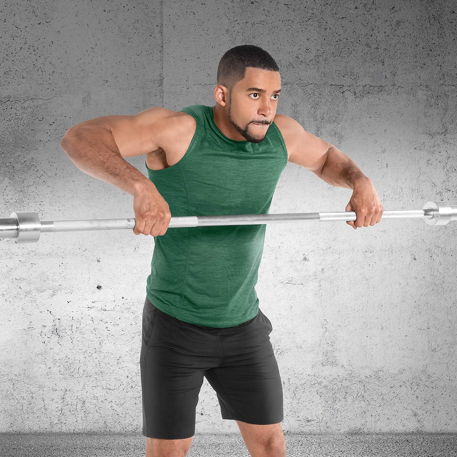imageCAP Barbell 7Foot Olympic Barbell Pro Series  Olympic ampamp Power Bar OptionsTHE BOSS  Silver Zinc  No Center Knurl