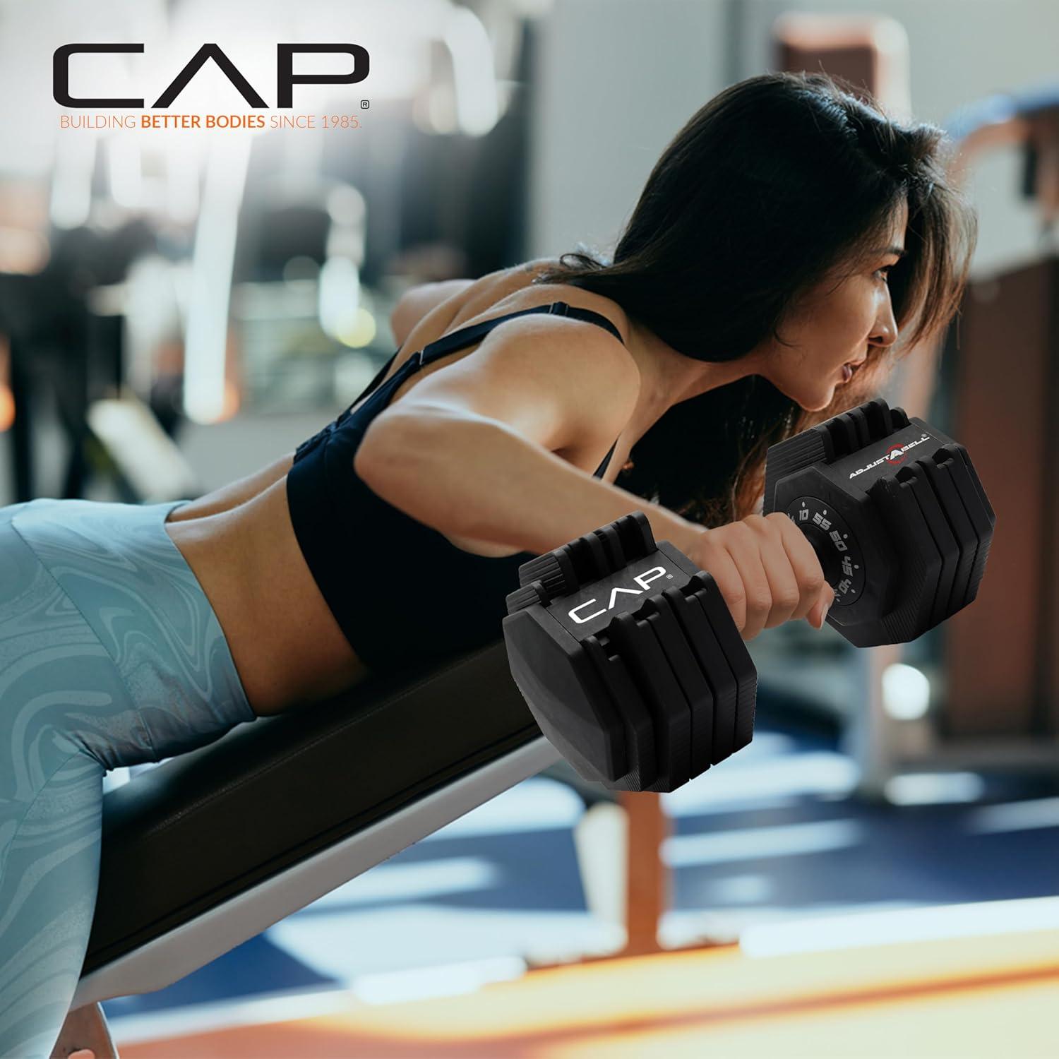 imageCAP Barbell ADJUSTABELL Adjustable 55 lb Hex Dumbbell Weights  Singles ampamp Pairs  Multiple Handle OptionsPair