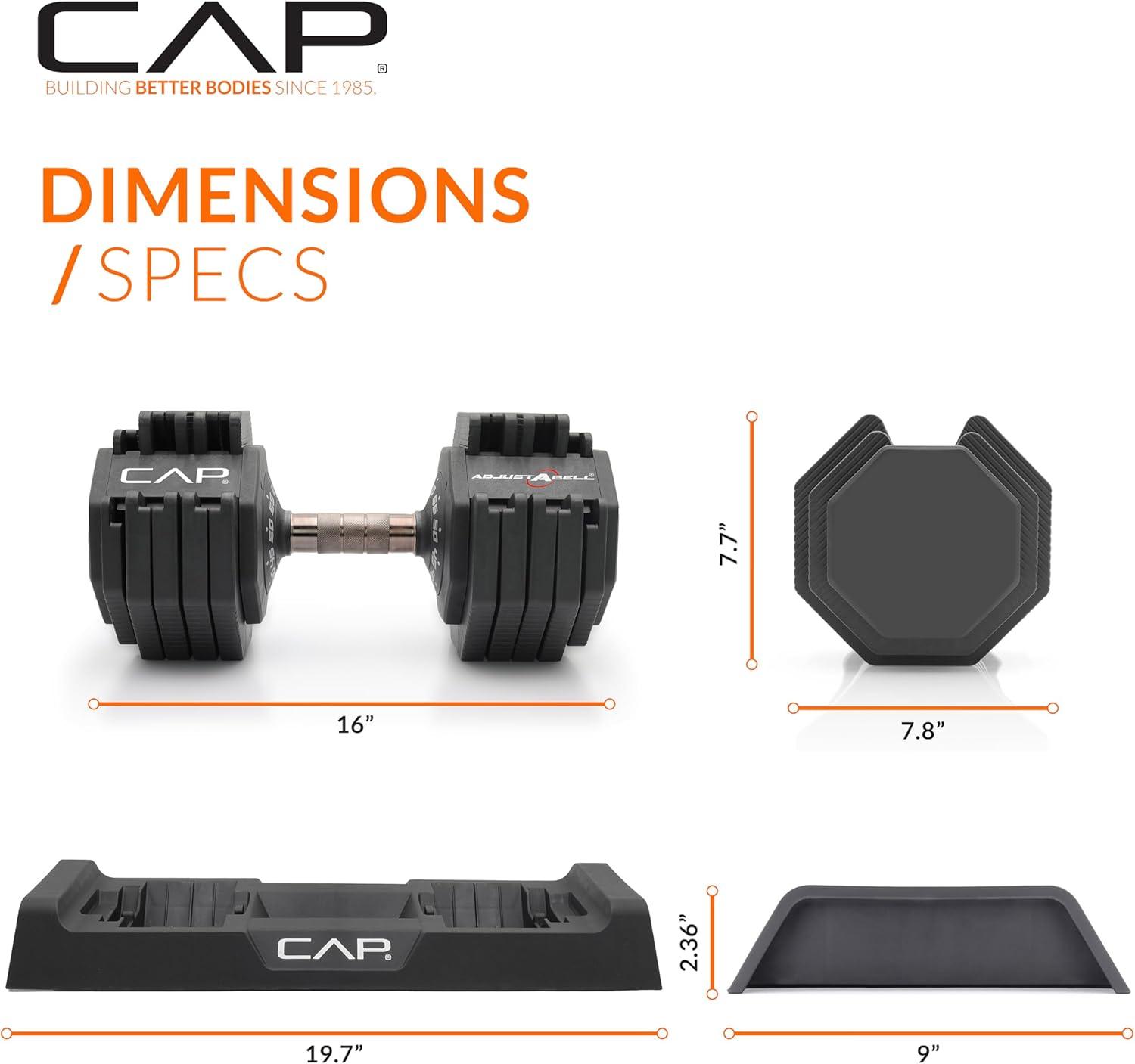 imageCAP Barbell ADJUSTABELL Adjustable 55 lb Hex Dumbbell Weights  Singles ampamp Pairs  Multiple Handle OptionsPair
