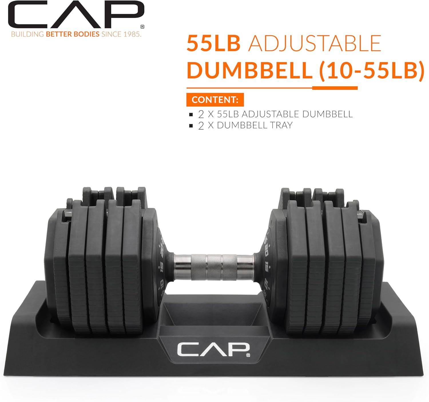 imageCAP Barbell ADJUSTABELL Adjustable 55 lb Hex Dumbbell Weights  Singles ampamp Pairs  Multiple Handle OptionsPair