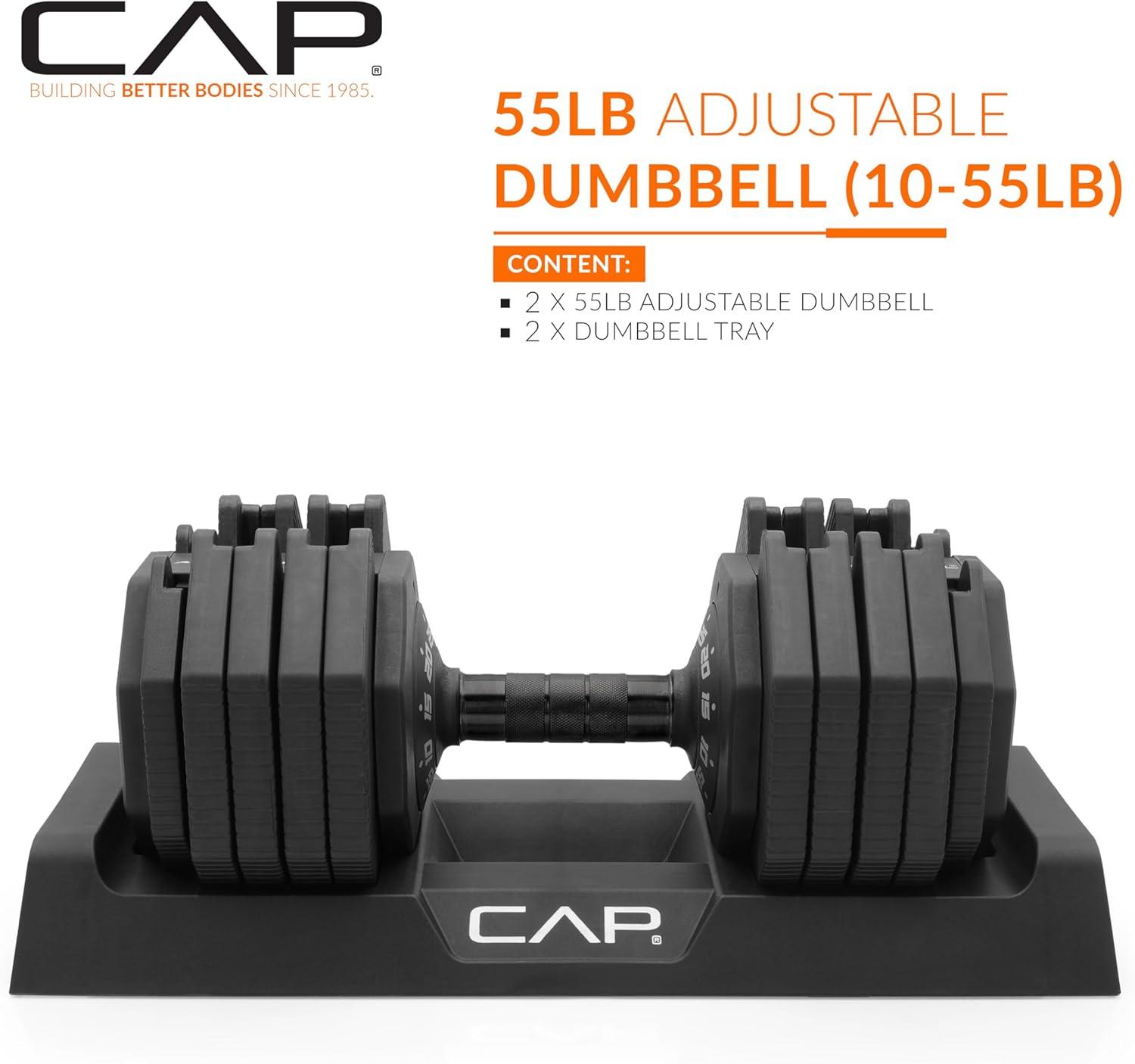 imageCAP Barbell ADJUSTABELL Adjustable 55 lb Hex Dumbbell Weights  Singles ampamp Pairs  Multiple Handle OptionsPair