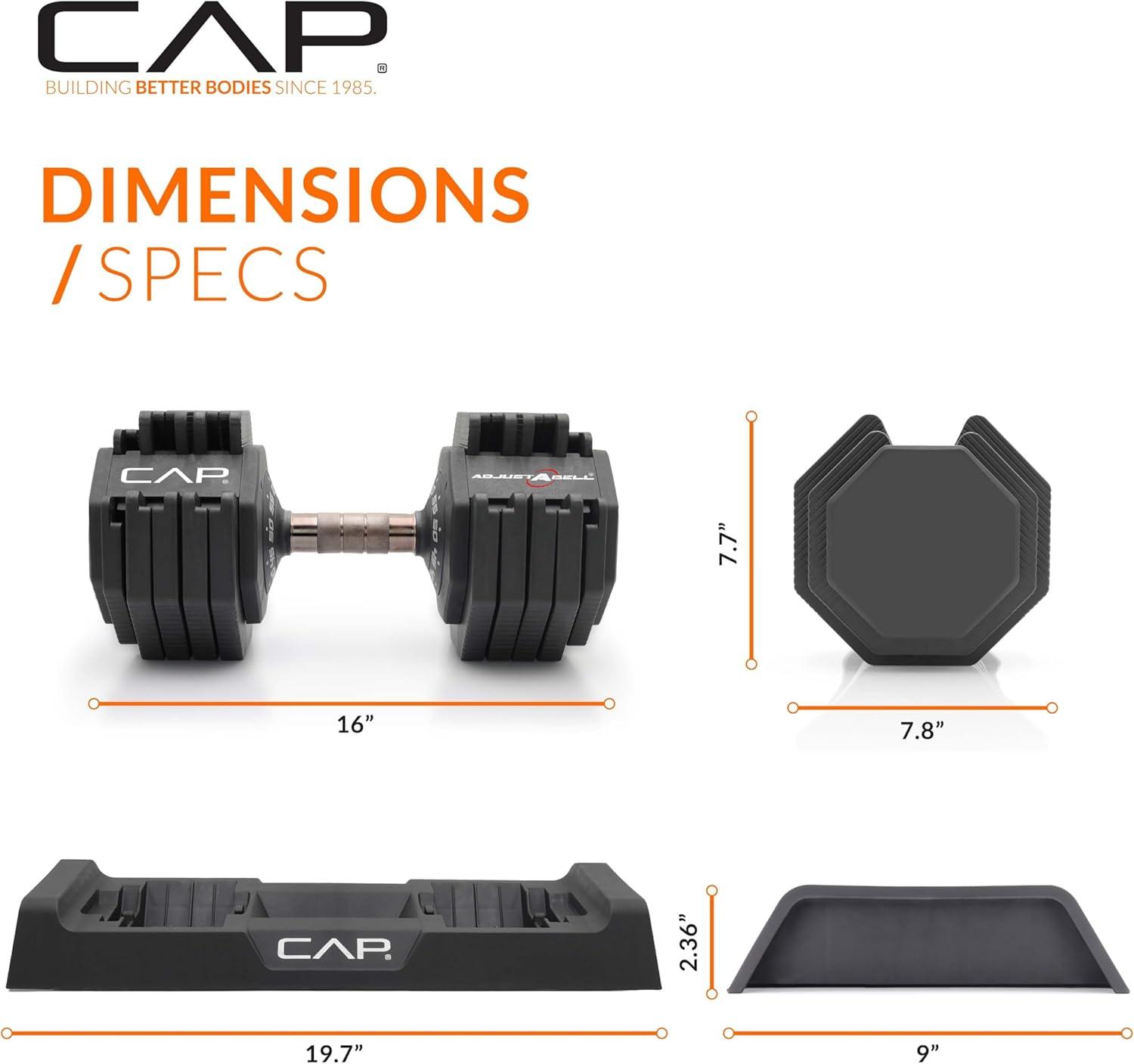imageCAP Barbell ADJUSTABELL Adjustable 55 lb Hex Dumbbell Weights  Singles ampamp Pairs  Multiple Handle OptionsSingle