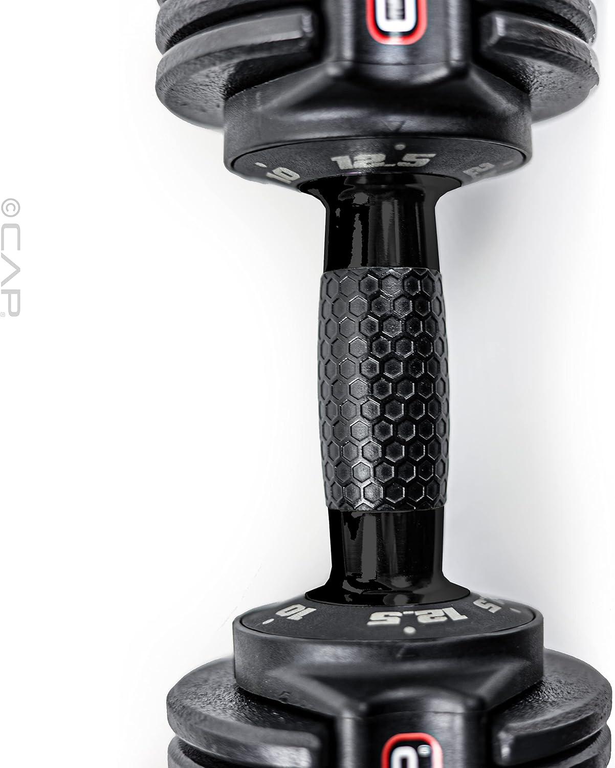 imageCAP Barbell ADJUSTABELL Adjustable Round Dumbbell Weights  Singles ampamp Pairs  125 lb 25 lb ampamp 55 lb  Multiple Handle OptionsPair
