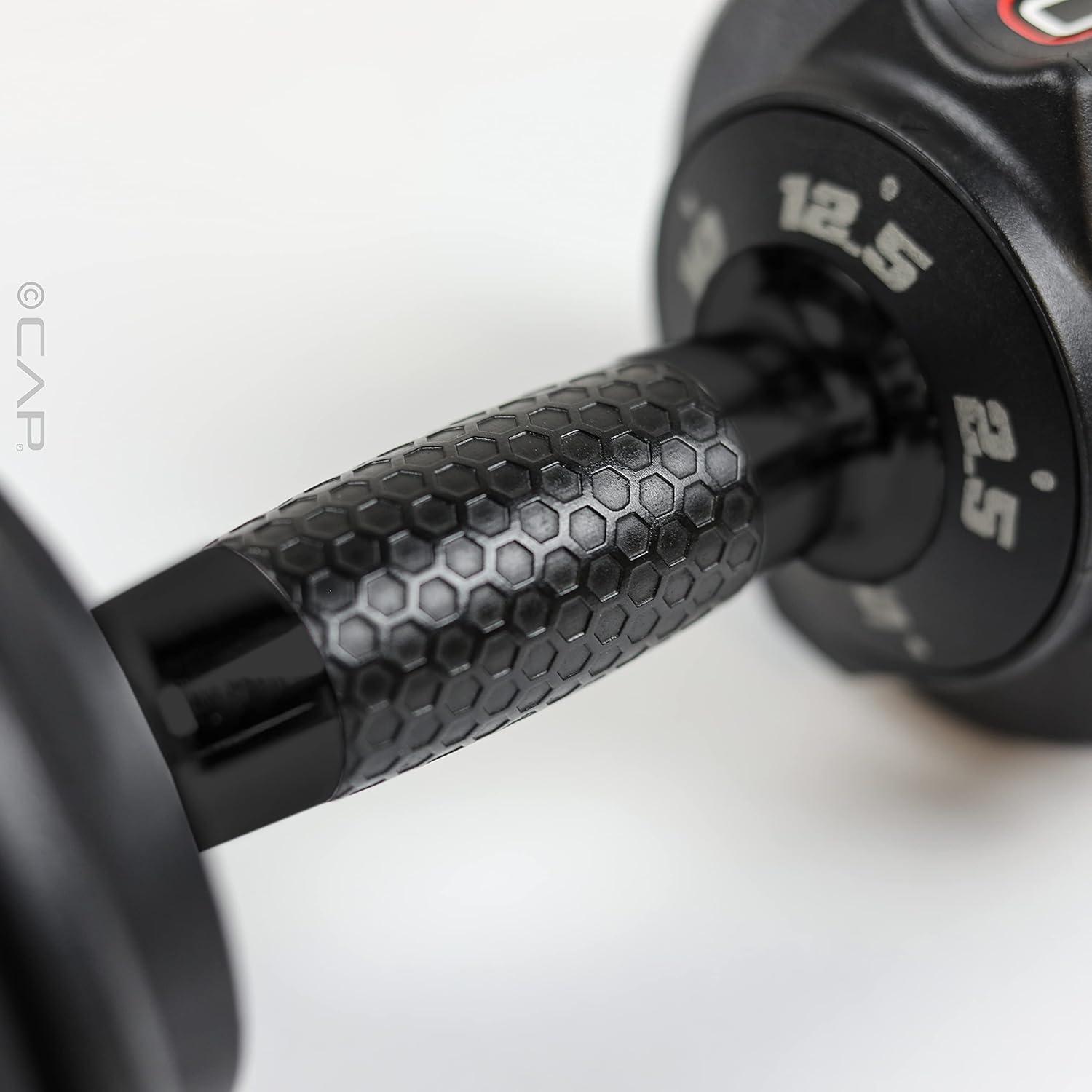 imageCAP Barbell ADJUSTABELL Adjustable Round Dumbbell Weights  Singles ampamp Pairs  125 lb 25 lb ampamp 55 lb  Multiple Handle OptionsPair