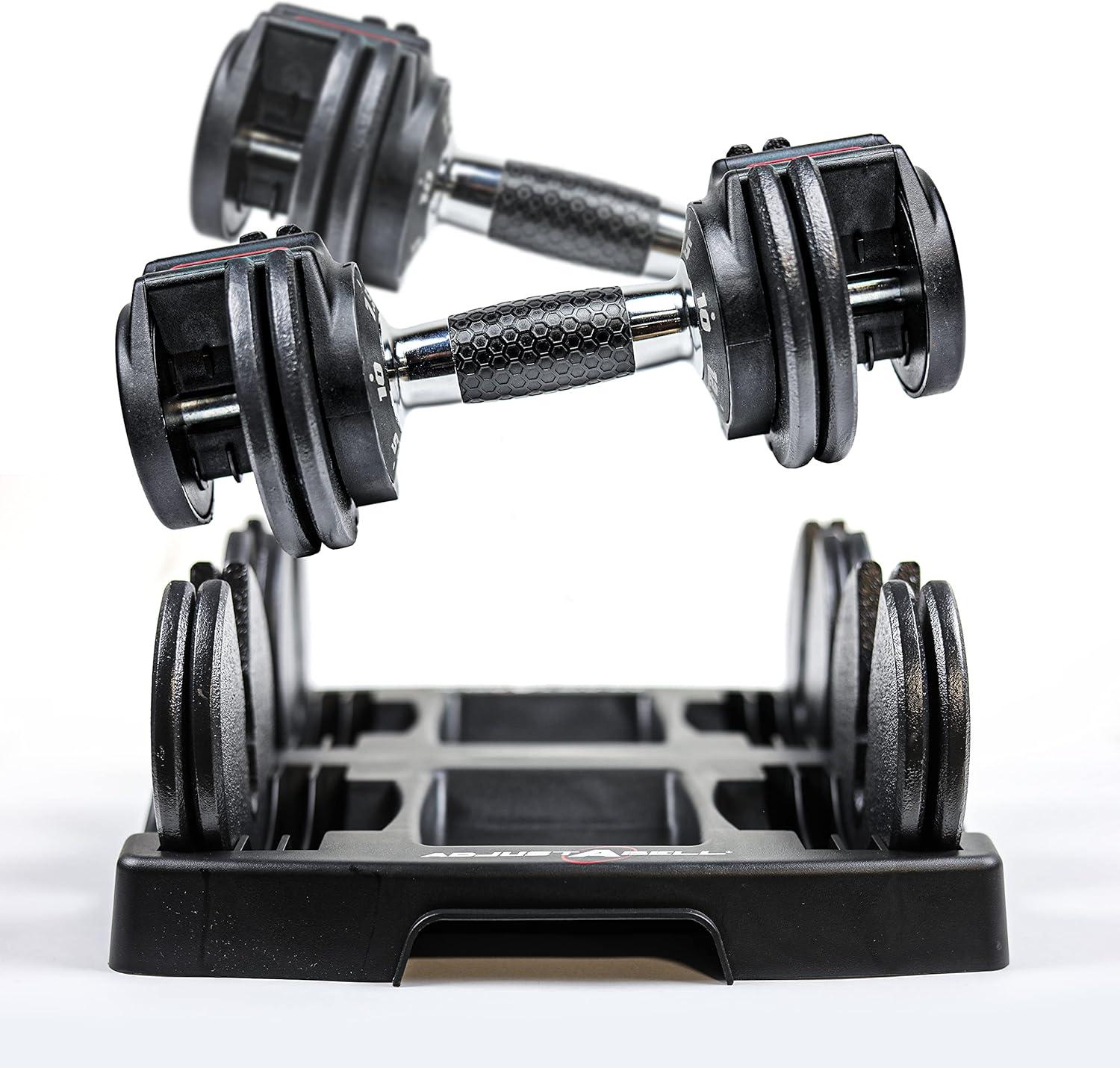 imageCAP Barbell ADJUSTABELL Adjustable Round Dumbbell Weights  Singles ampamp Pairs  125 lb 25 lb ampamp 55 lb  Multiple Handle OptionsPair