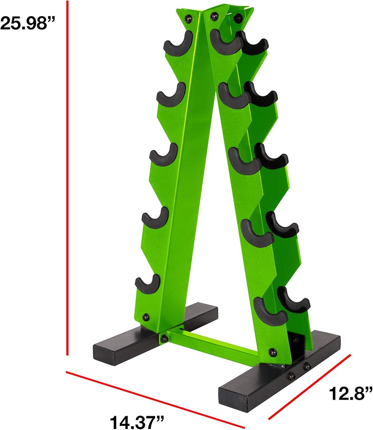 imageCAP Barbell AFrame Dumbbell Weight Rack  Color SeriesGreen