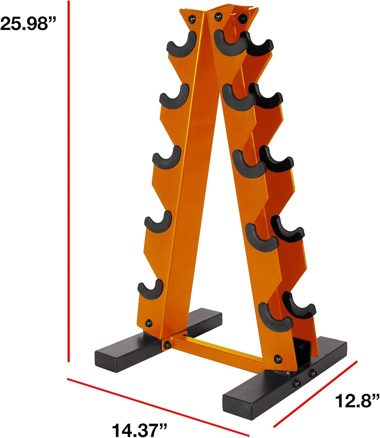 imageCAP Barbell AFrame Dumbbell Weight Rack  Color SeriesOrange