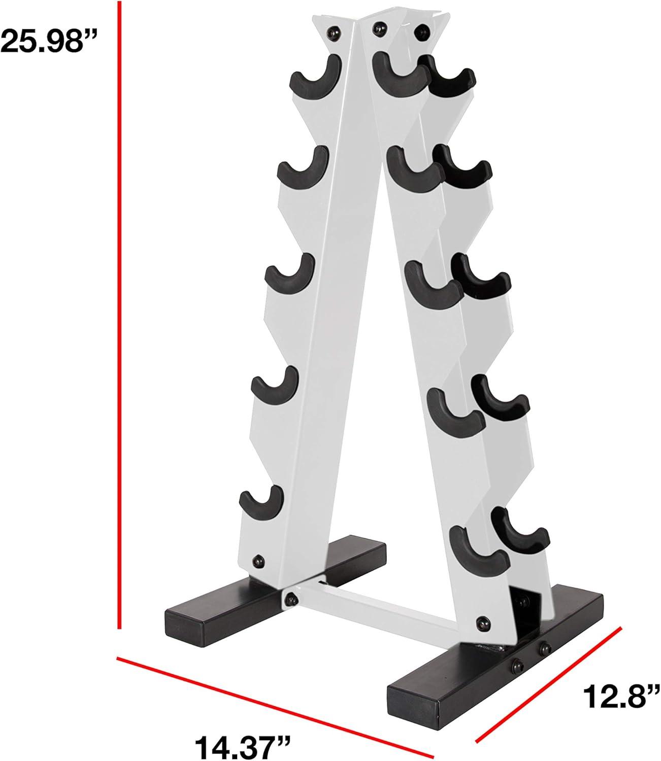 imageCAP Barbell AFrame Dumbbell Weight Rack  Color SeriesWhite