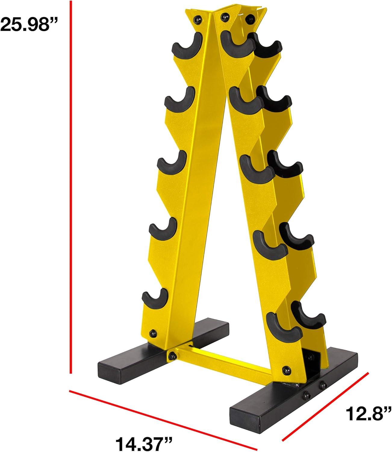 imageCAP Barbell AFrame Dumbbell Weight Rack  Color SeriesYellow