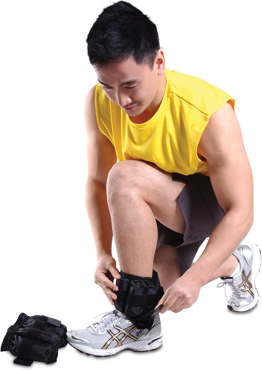 imageCAP Barbell Adjustable Ankle Weights 1020lb Pair  Black10Pound