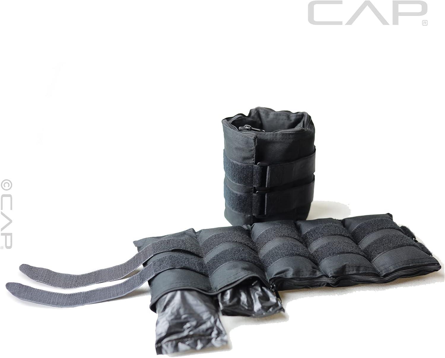 imageCAP Barbell Adjustable Ankle Weights 1020lb Pair  Black20Pounds