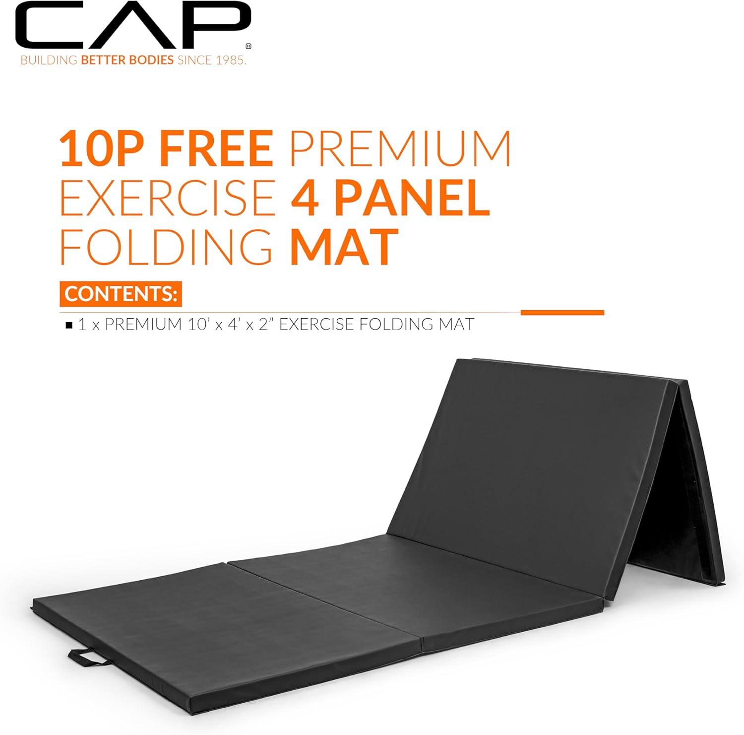 imageCAP Barbell All Purpose Folding Anti Tear Exercise Training Aerobic Fitness Gym ampamp Gymnastics Balance Mat  Multiple colorsBlack
