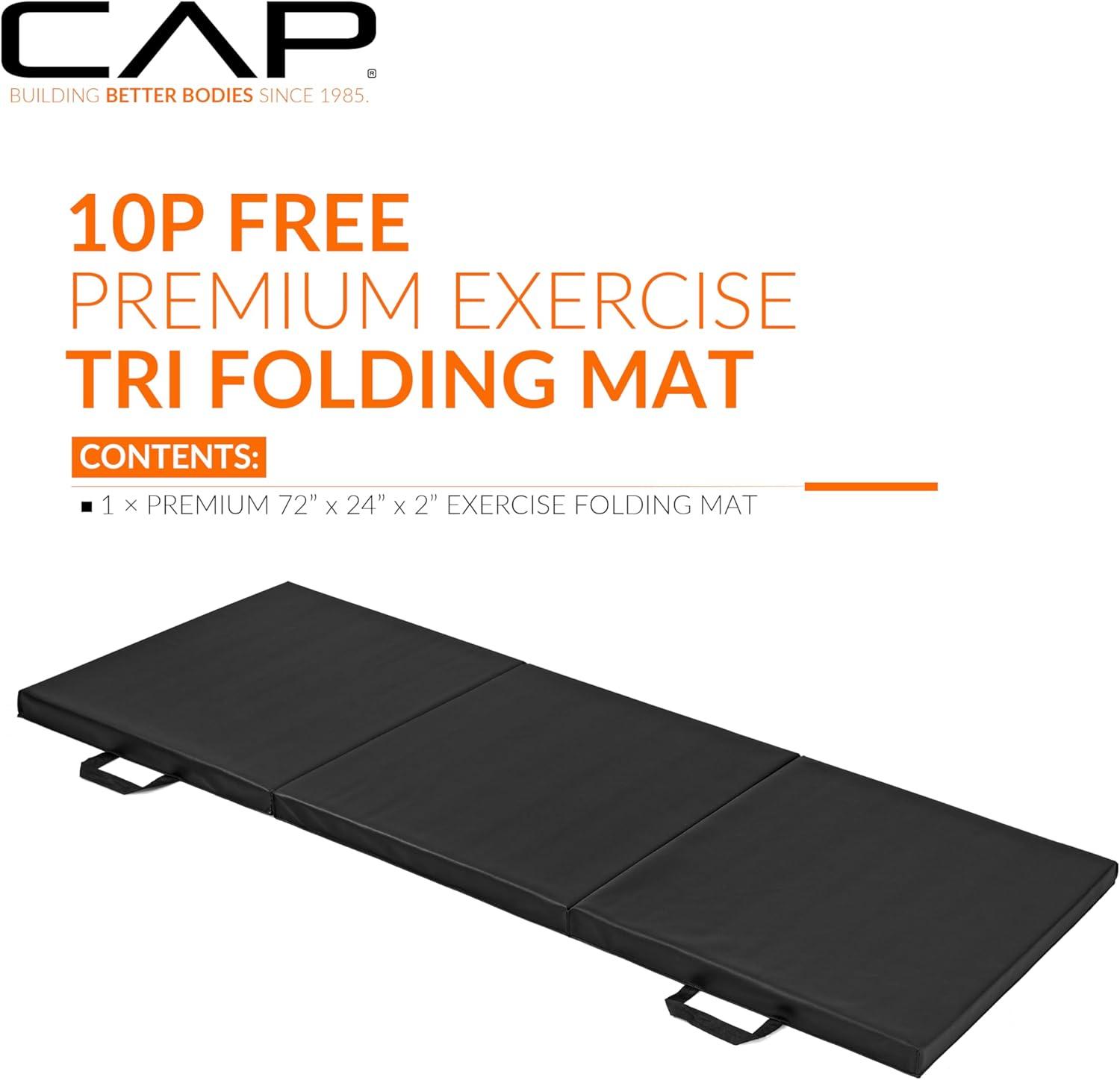 imageCAP Barbell All Purpose Folding Anti Tear Exercise Training Aerobic Fitness Gym ampamp Gymnastics Balance Mat  Multiple colorsBlack
