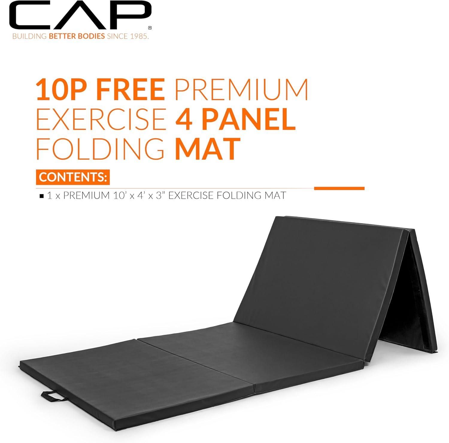 imageCAP Barbell All Purpose Folding Anti Tear Exercise Training Aerobic Fitness Gym ampamp Gymnastics Balance Mat  Multiple colorsBlack