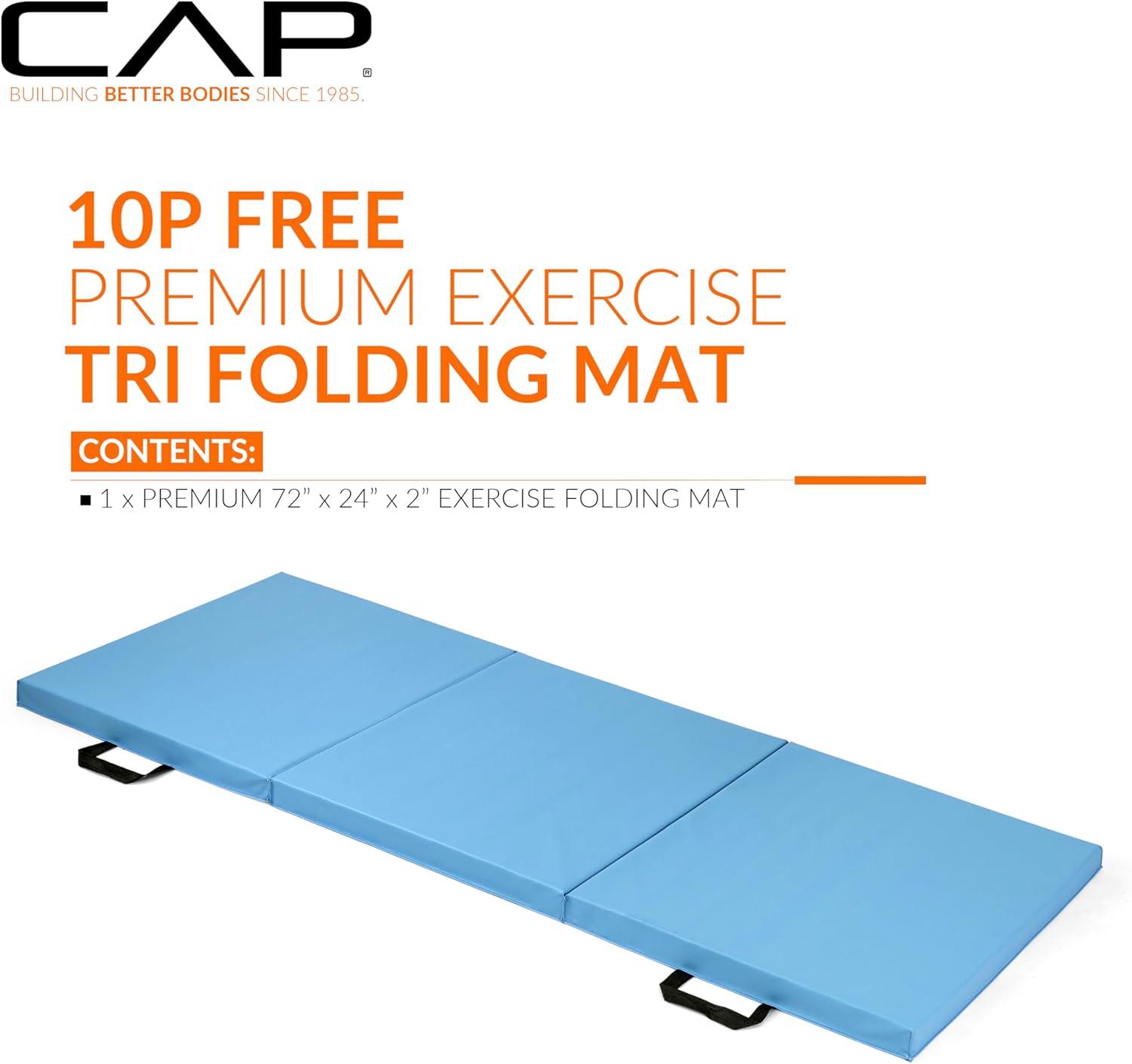 imageCAP Barbell All Purpose Folding Anti Tear Exercise Training Aerobic Fitness Gym ampamp Gymnastics Balance Mat  Multiple colorsBlue