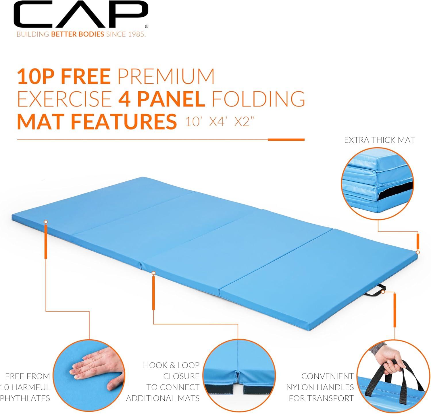 imageCAP Barbell All Purpose Folding Anti Tear Exercise Training Aerobic Fitness Gym ampamp Gymnastics Balance Mat  Multiple colorsBlue