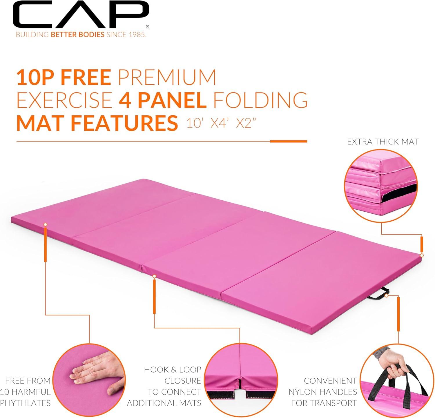 imageCAP Barbell All Purpose Folding Anti Tear Exercise Training Aerobic Fitness Gym ampamp Gymnastics Balance Mat  Multiple colorsPink