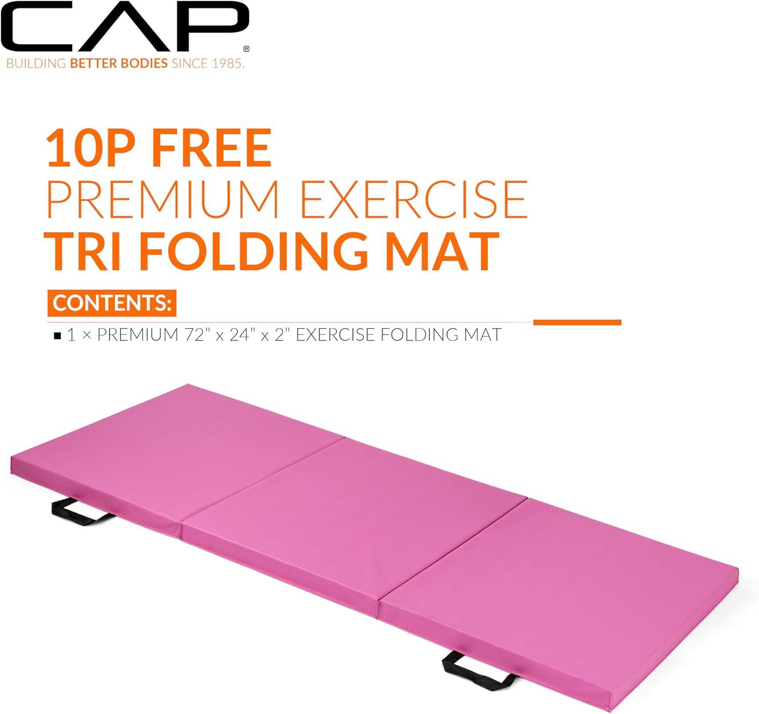 imageCAP Barbell All Purpose Folding Anti Tear Exercise Training Aerobic Fitness Gym ampamp Gymnastics Balance Mat  Multiple colorsPink