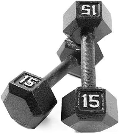 imageCAP Barbell Cast Iron Hex Dumbbell  Multiple OptionsBlack  Pair